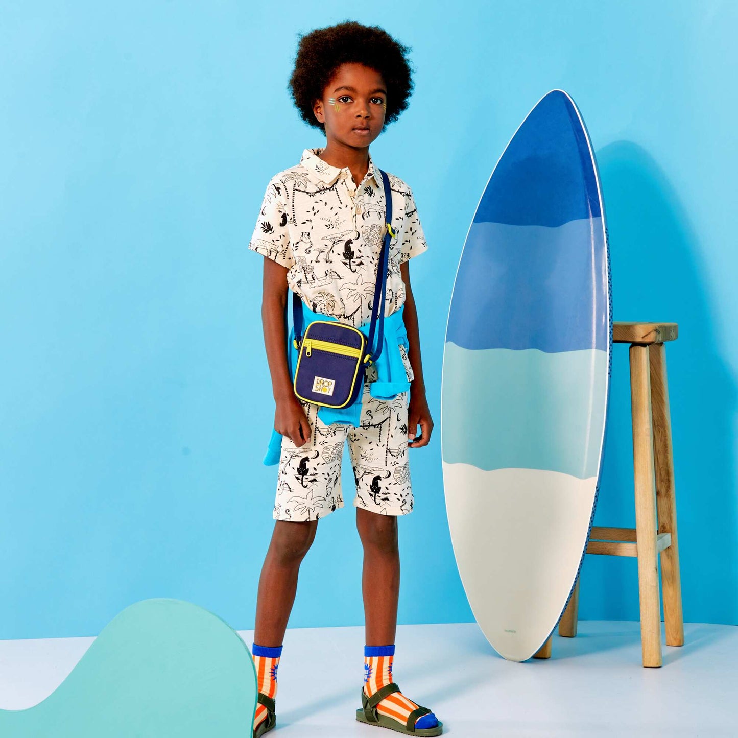 Printed jersey Bermuda shorts WHITE