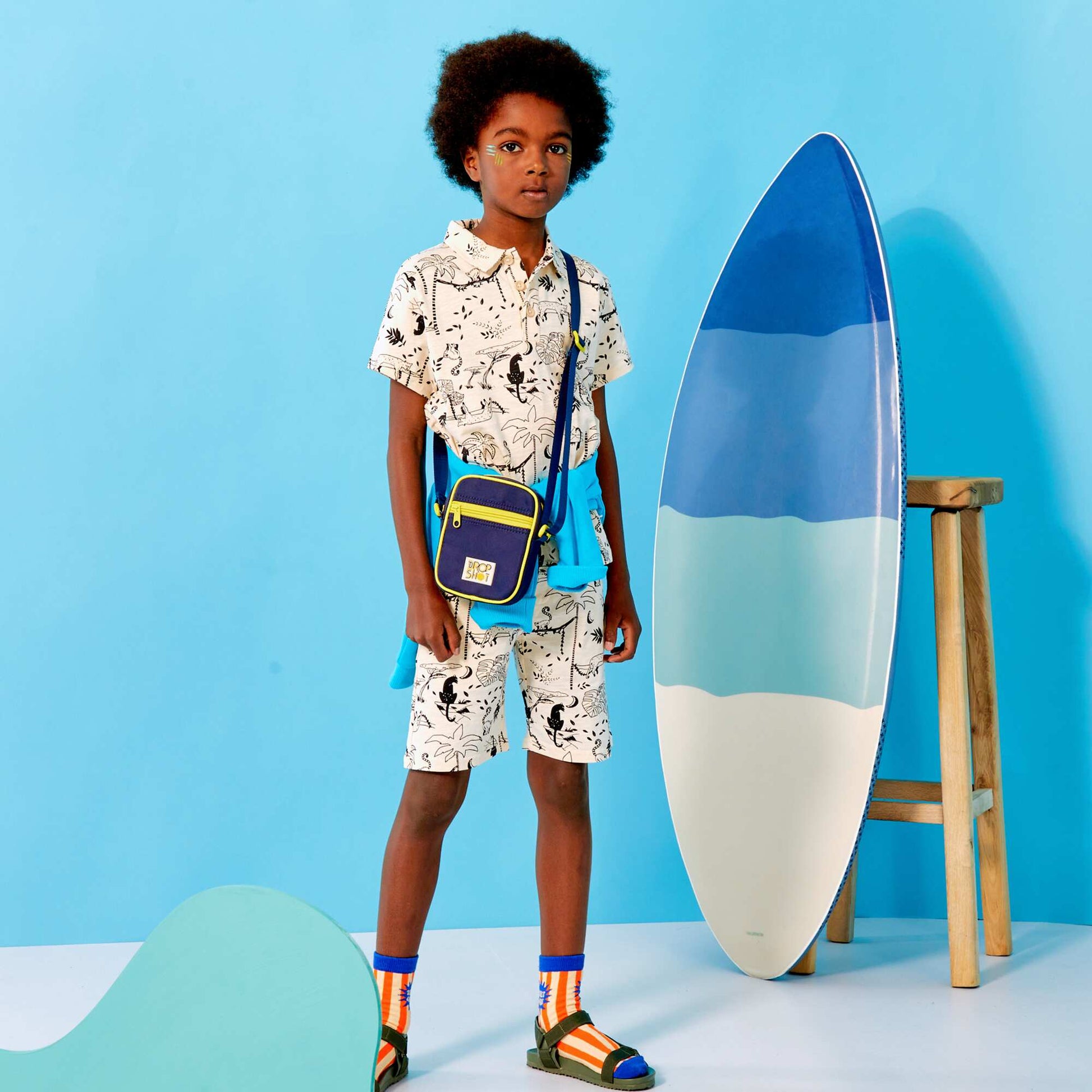 Printed jersey Bermuda shorts WHITE