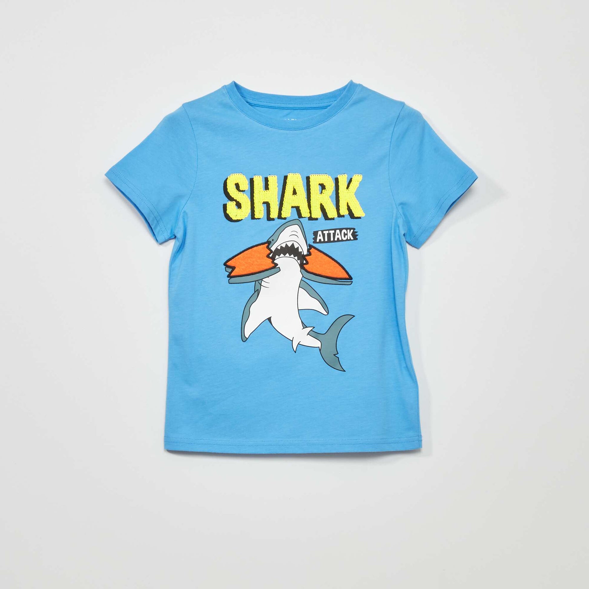 Shark print T-shirt BLUE