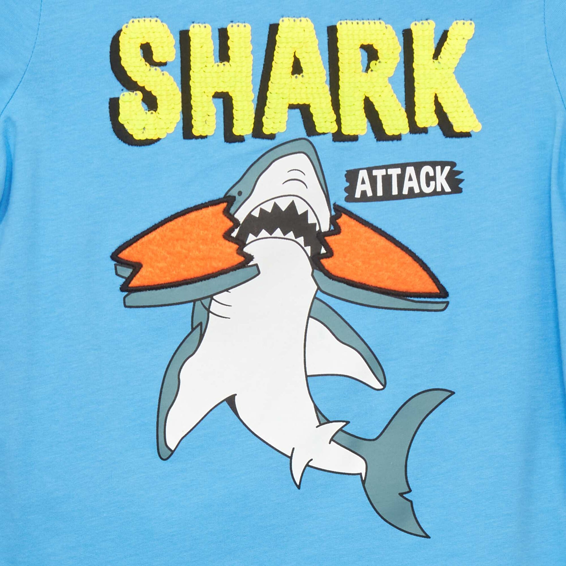 Shark print T-shirt BLUE