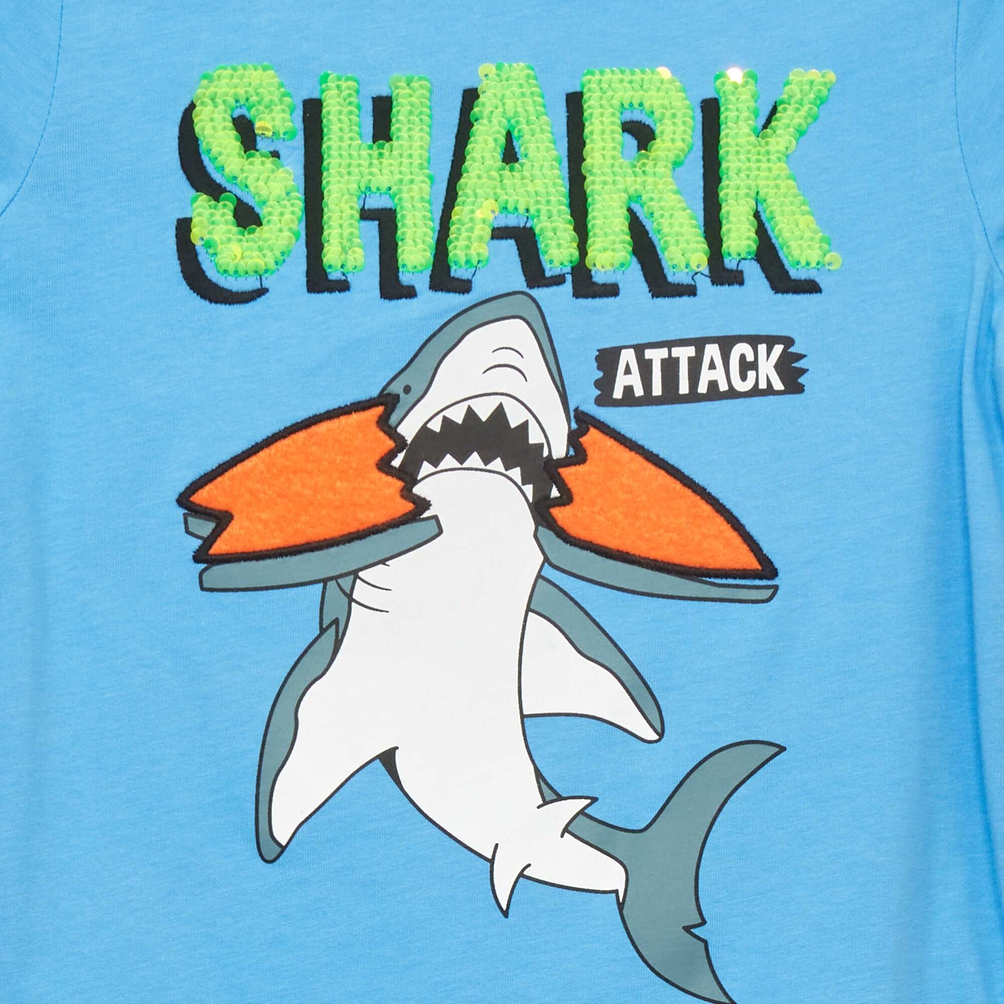 Shark print T-shirt BLUE