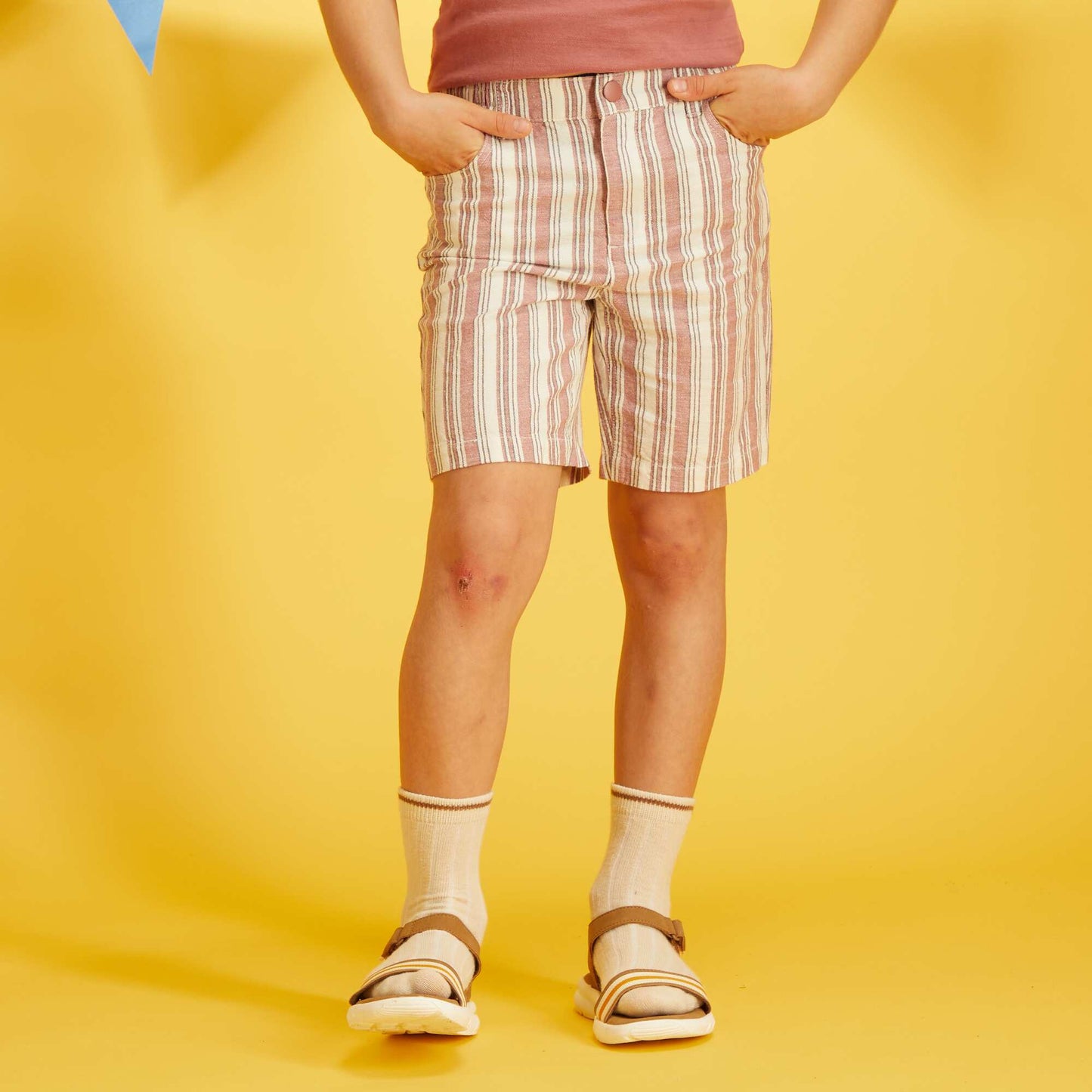 Striped Bermuda shorts WHITE