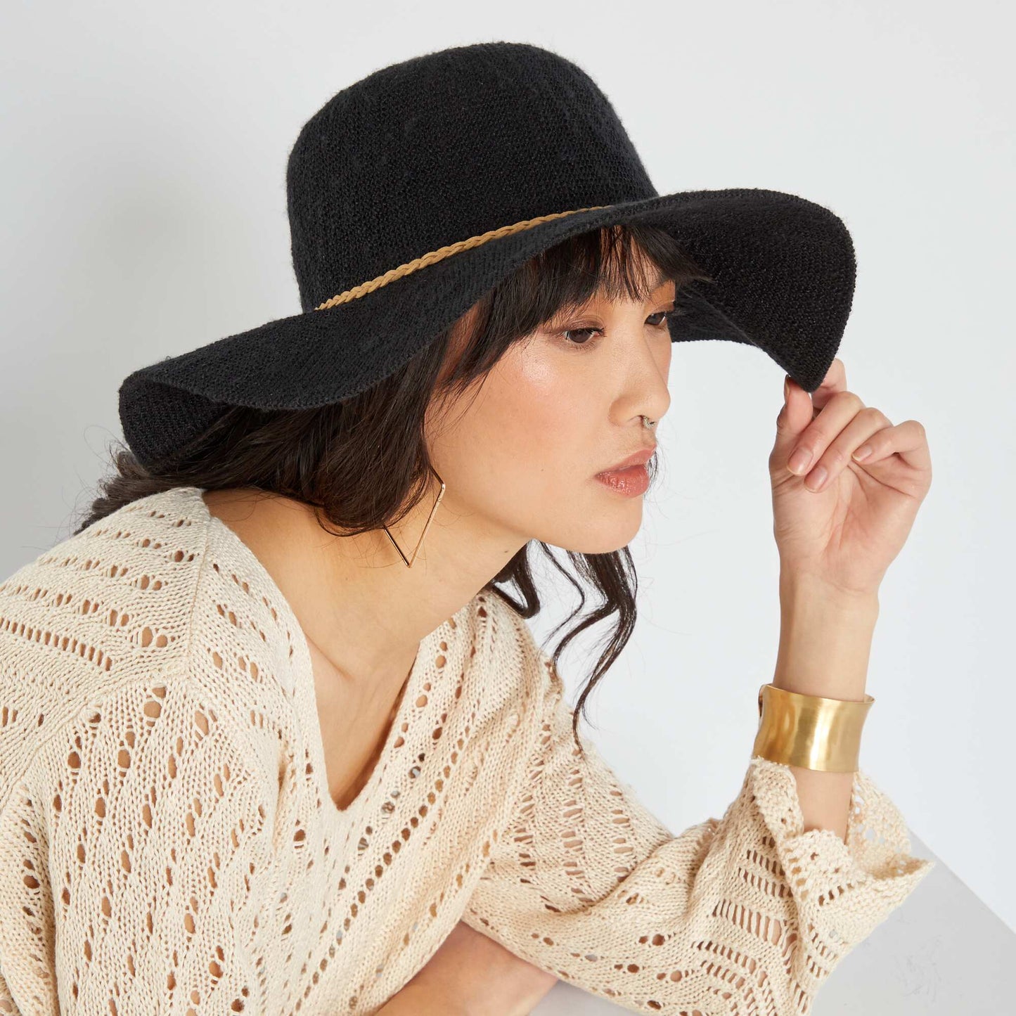 Wide-brimmed hat BLACK