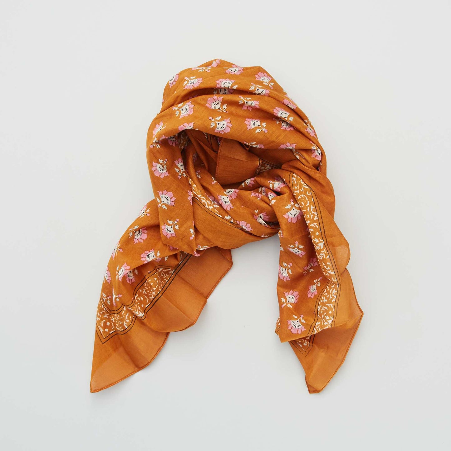 Printed floaty scarf YELLOW