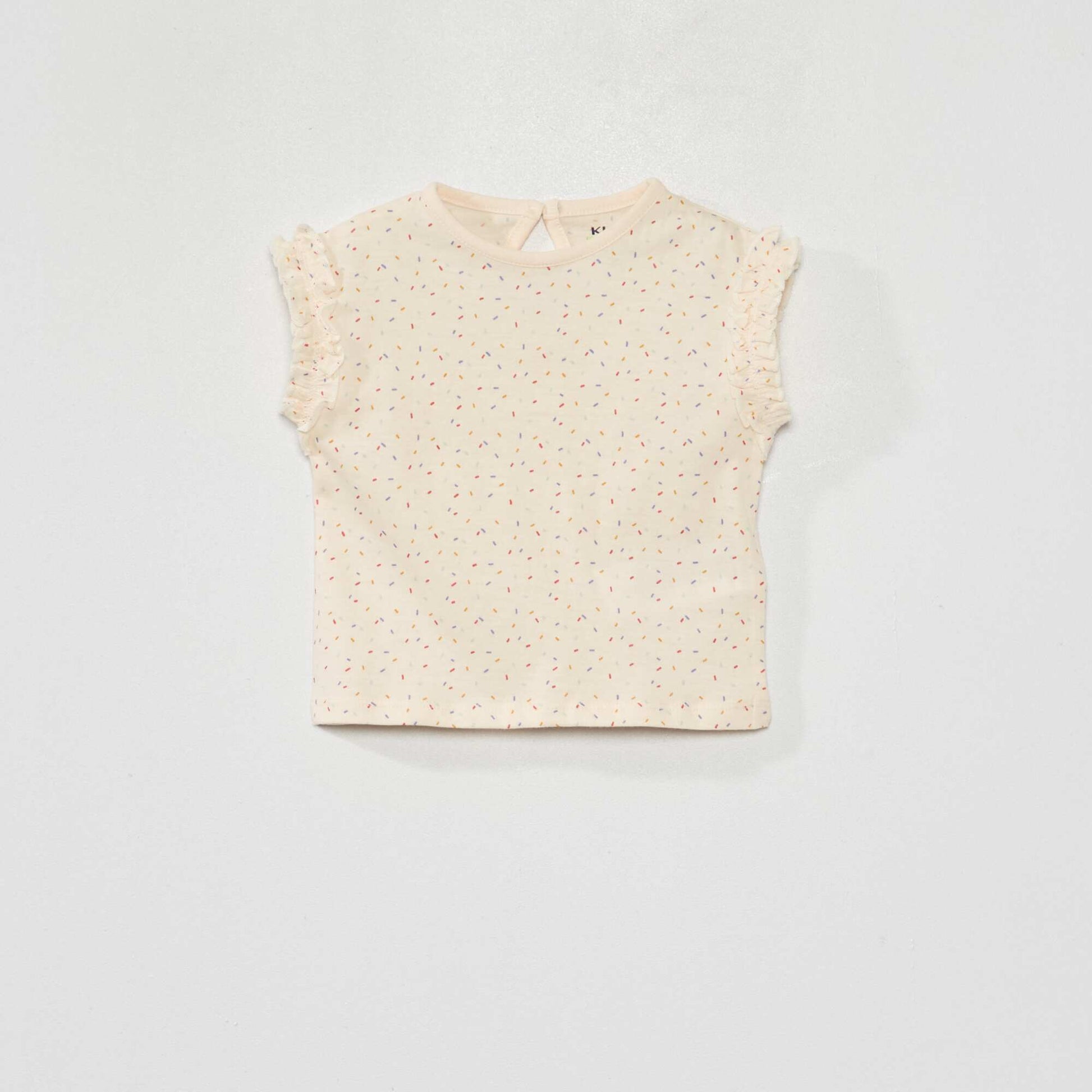 Pack of 2 T-shirts with gathered ruffles PINK