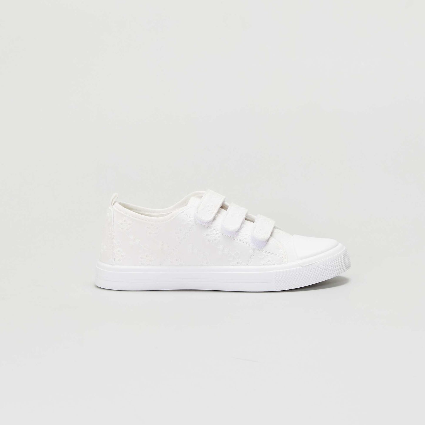 Fabric trainers with Velcro fastening WHITE