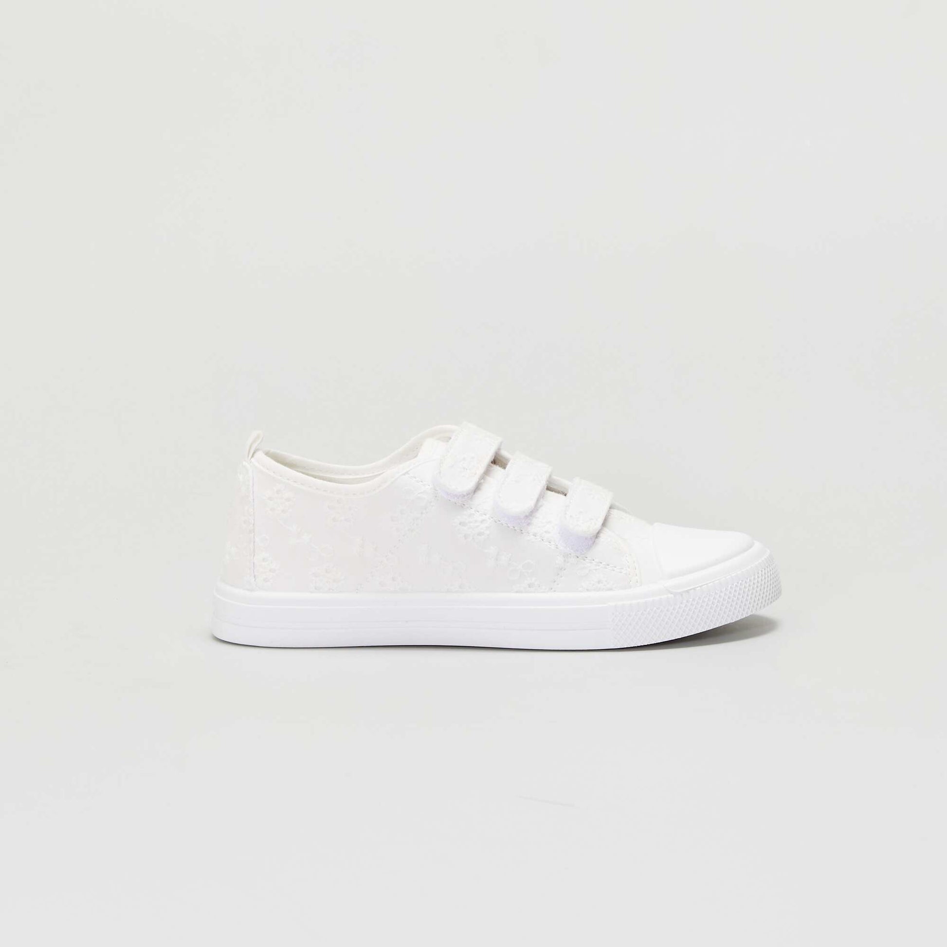 Fabric trainers with Velcro fastening WHITE