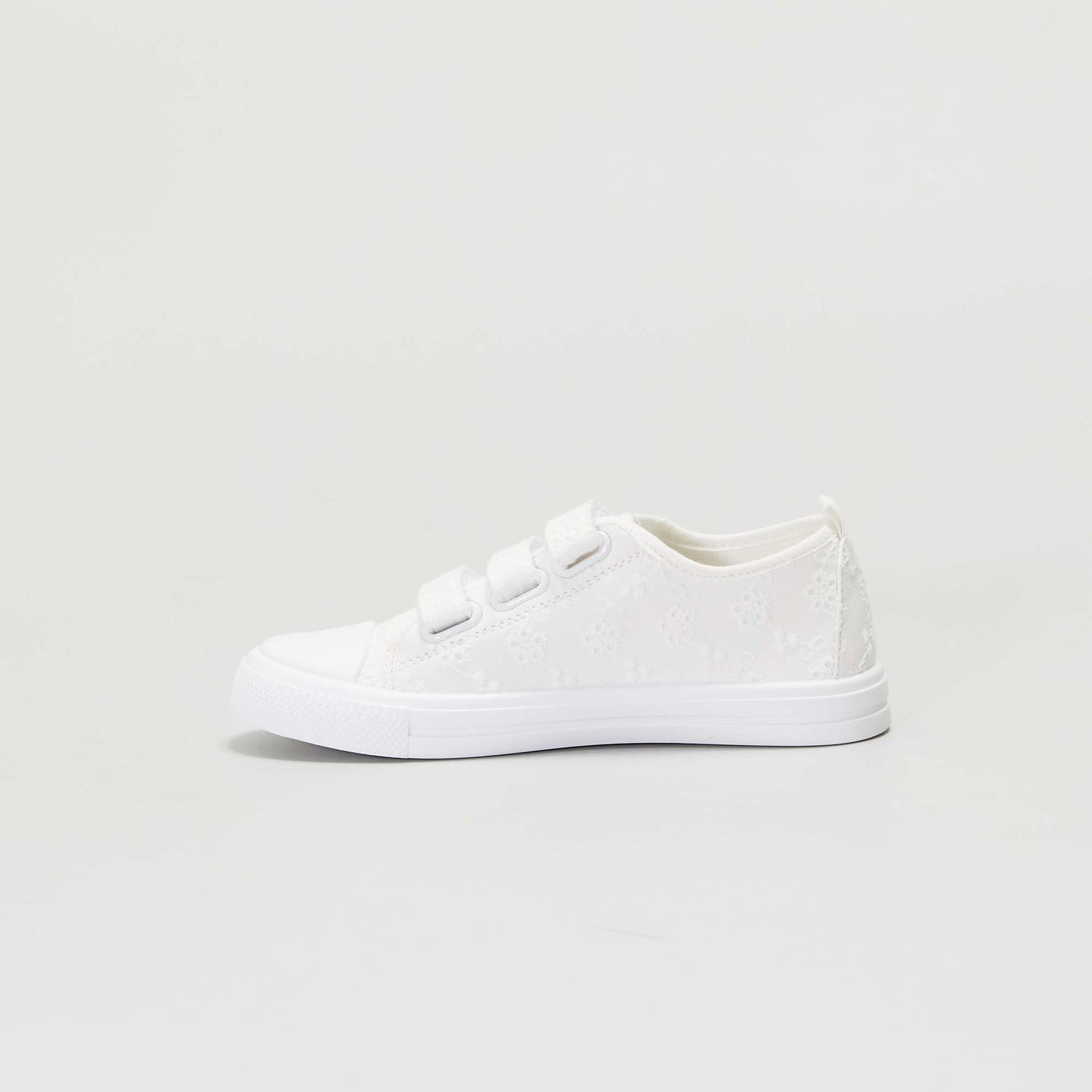 Fabric trainers with Velcro fastening WHITE