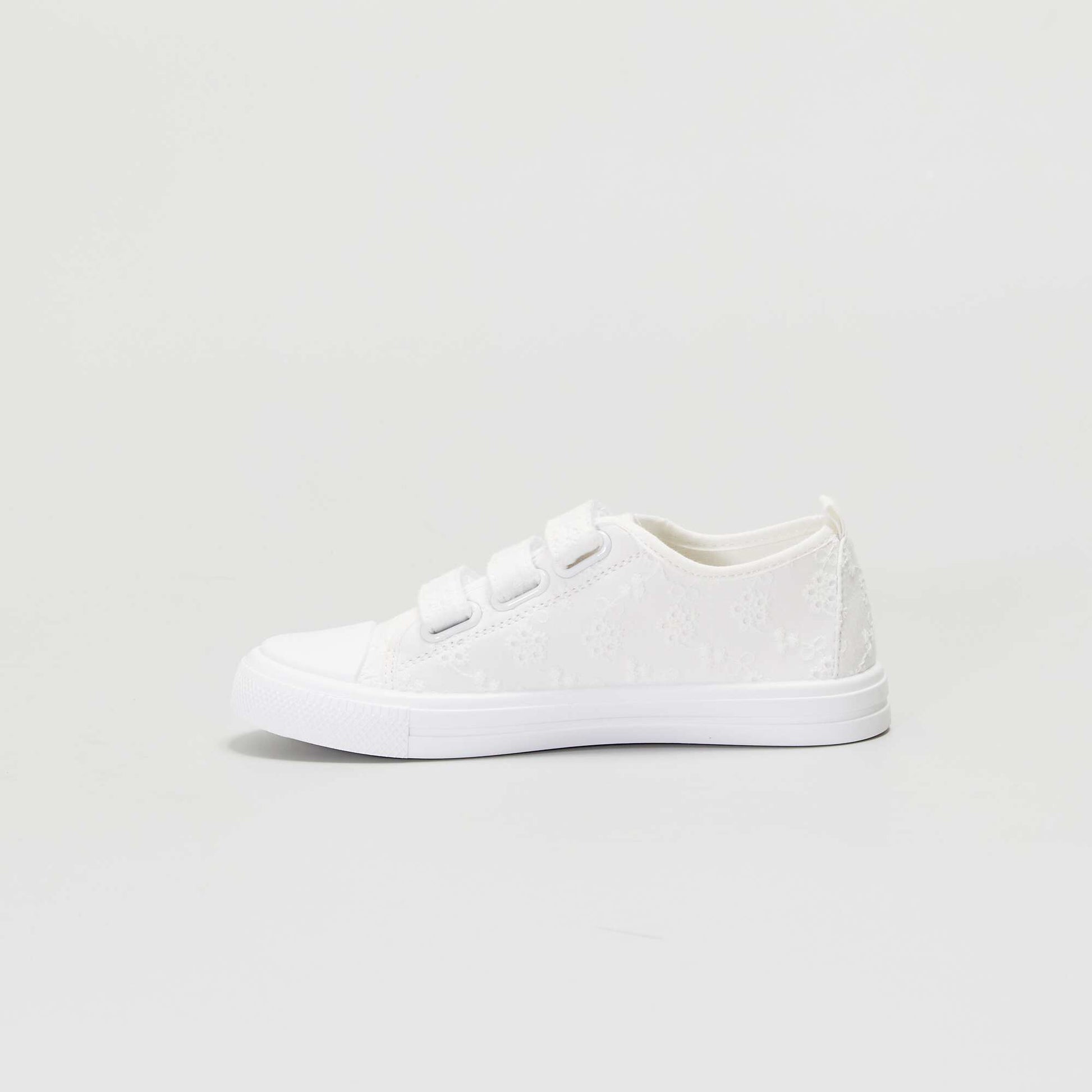 Fabric trainers with Velcro fastening WHITE