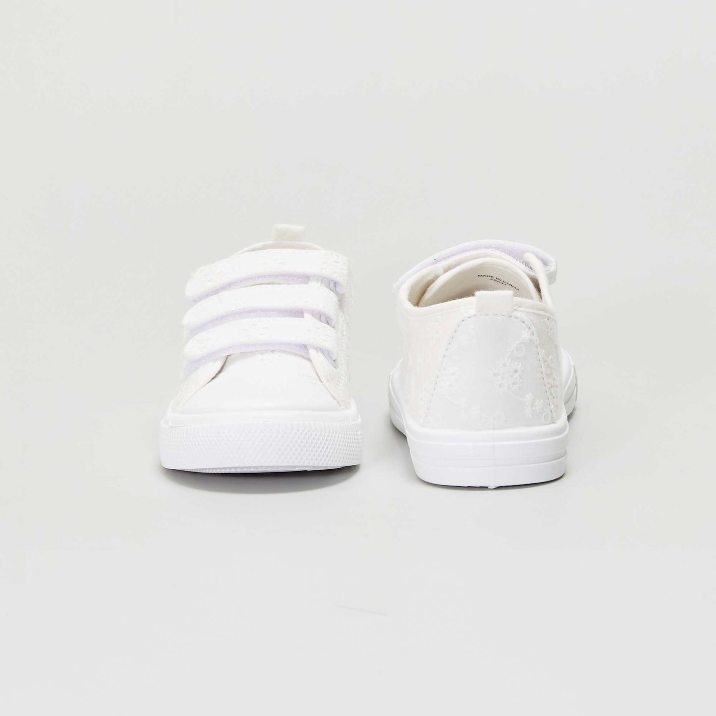 Fabric trainers with Velcro fastening WHITE