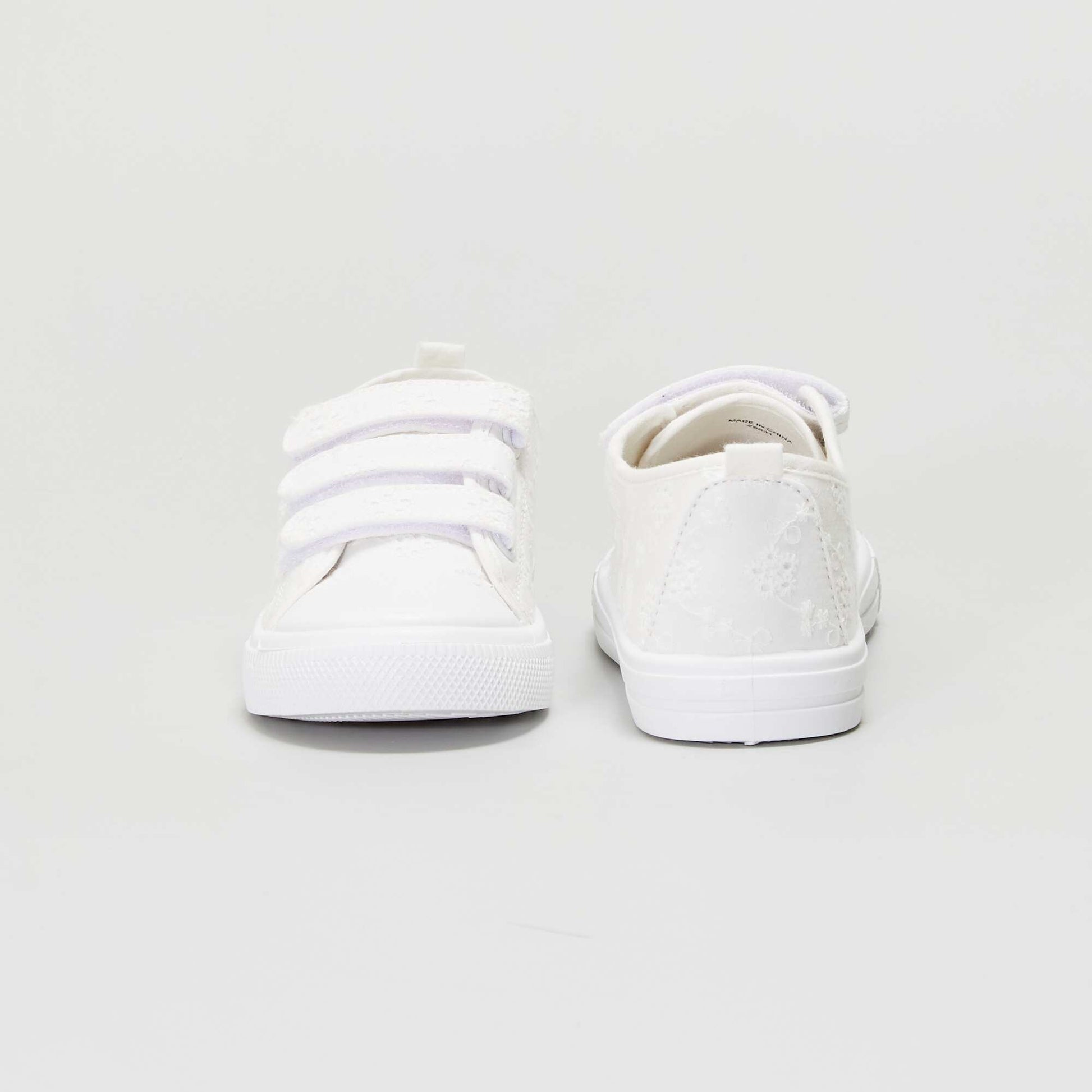 Fabric trainers with Velcro fastening WHITE