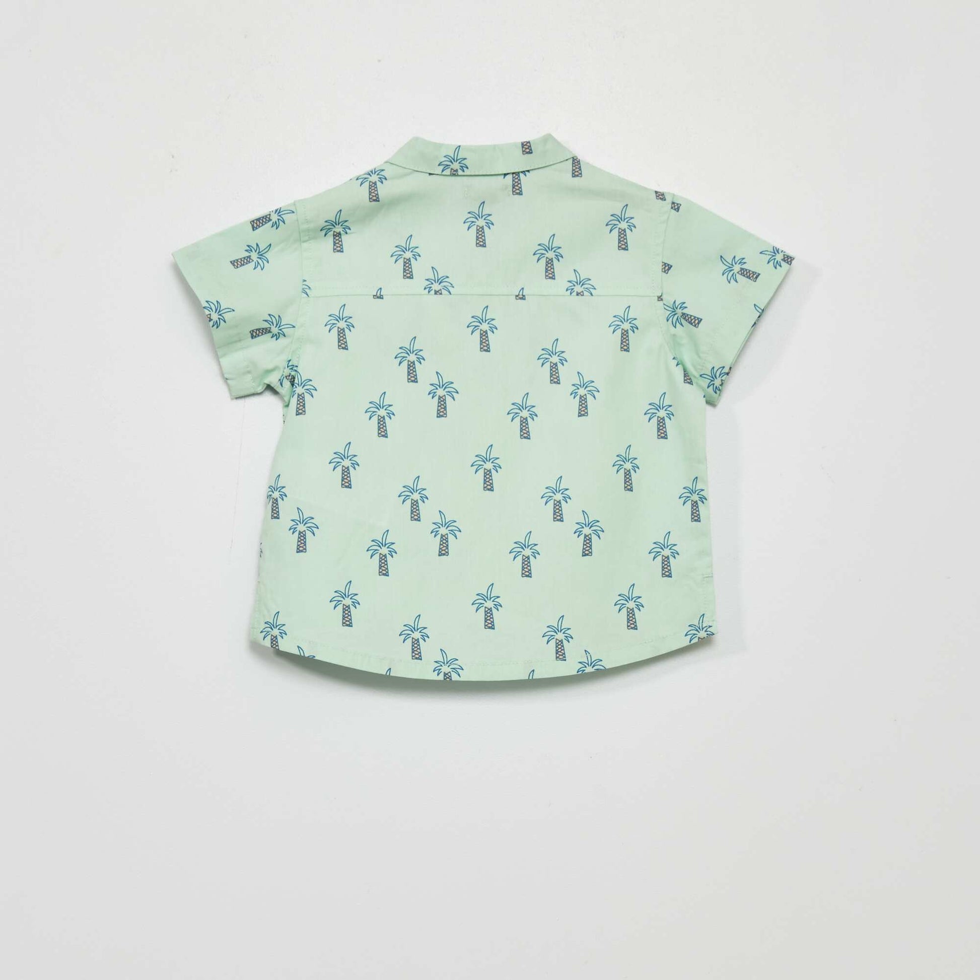 Printed poplin shirt GREEN