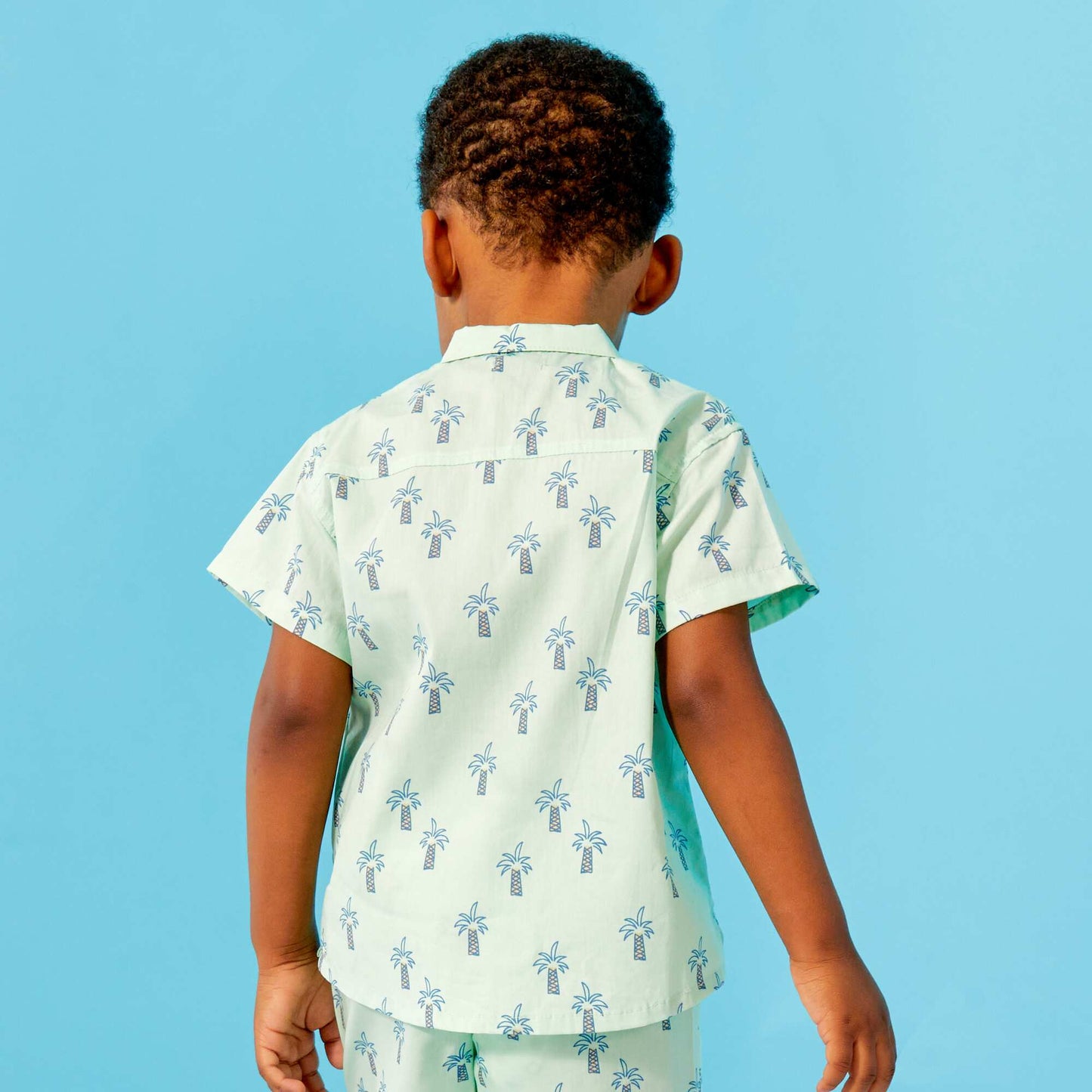 Printed poplin shirt GREEN