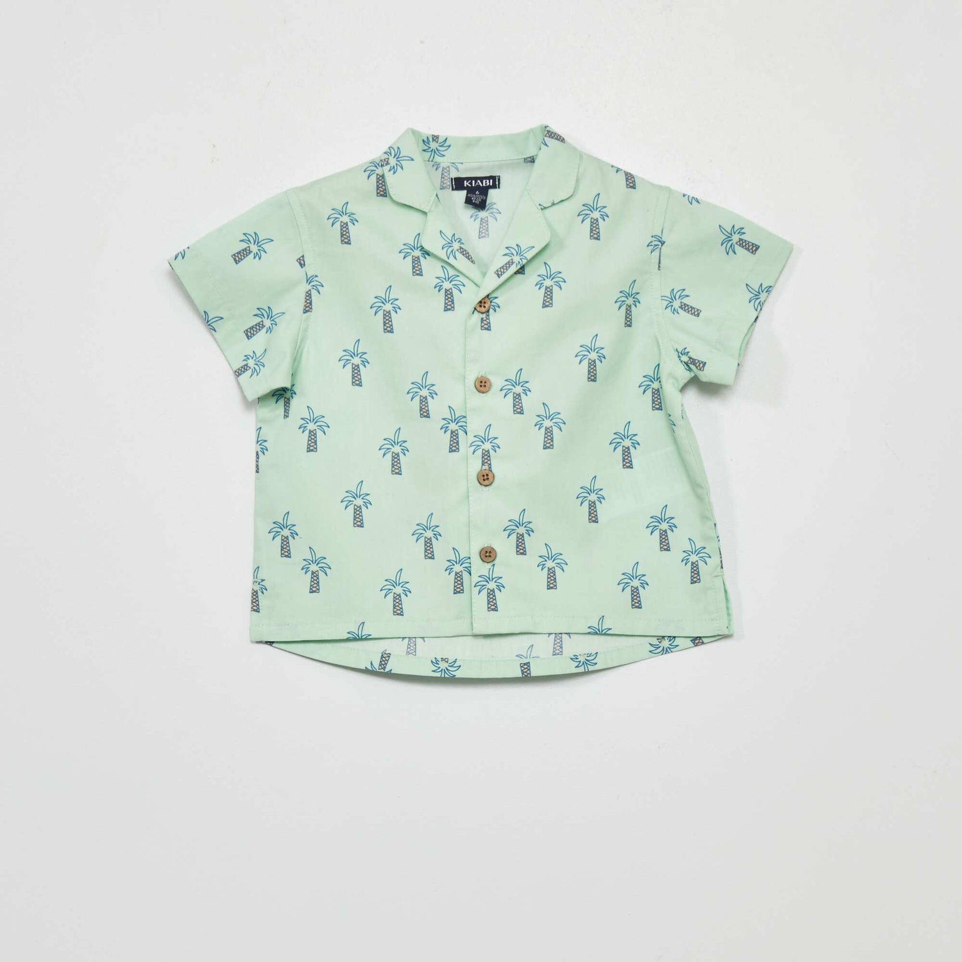 Printed poplin shirt GREEN