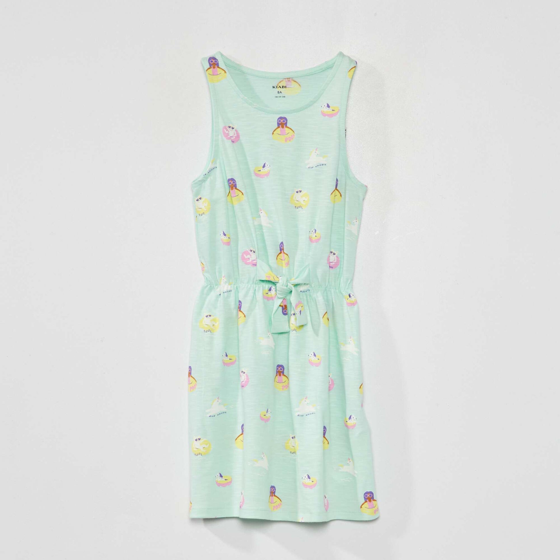 Fitted dress with stylish print GREEN