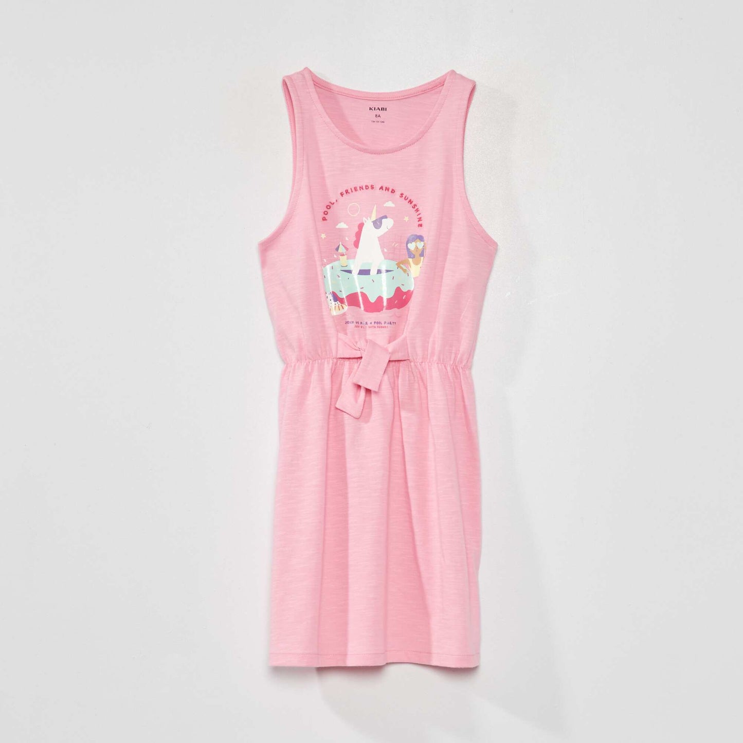 Fitted dress with stylish print PINK