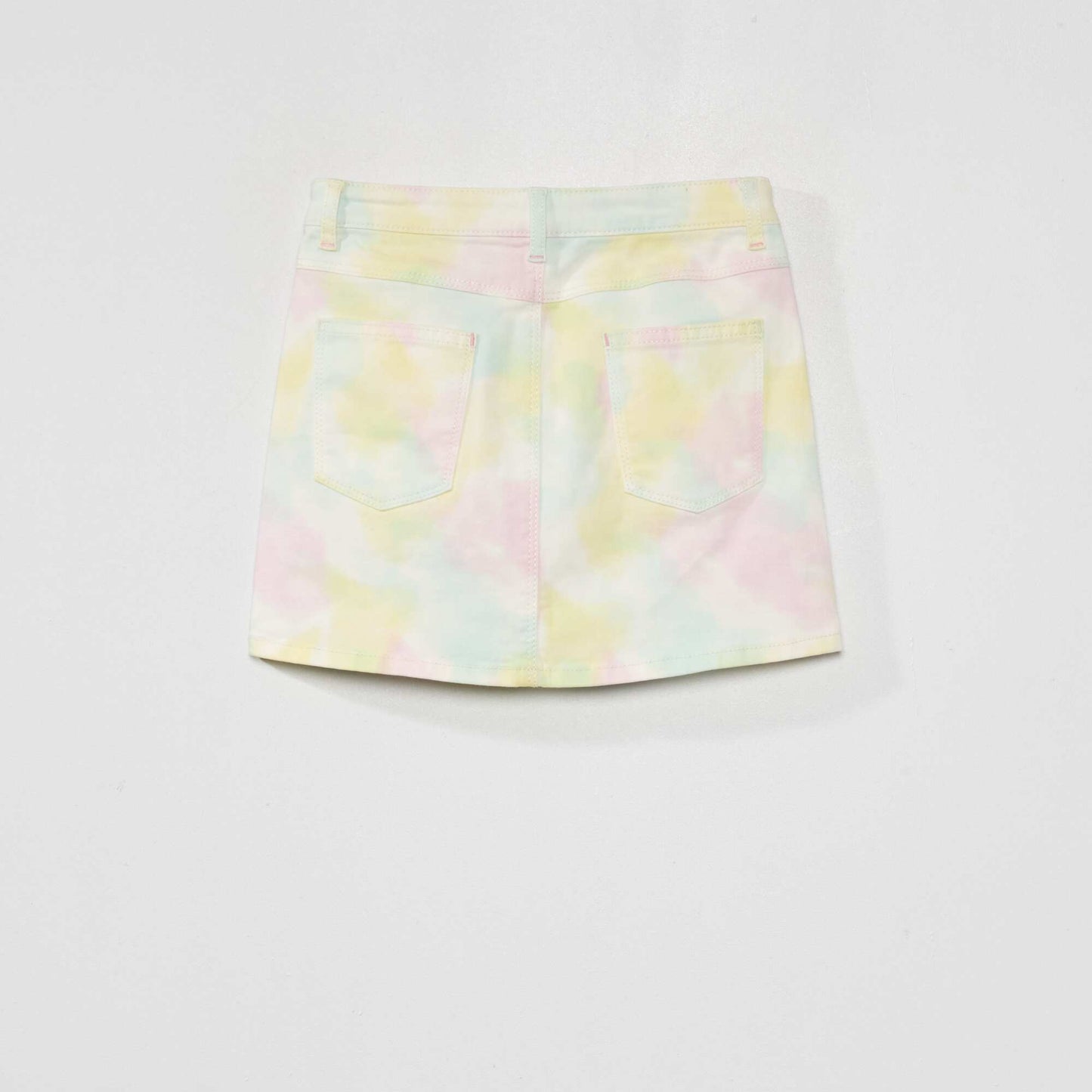 Tie-dye denim skirt WHITE