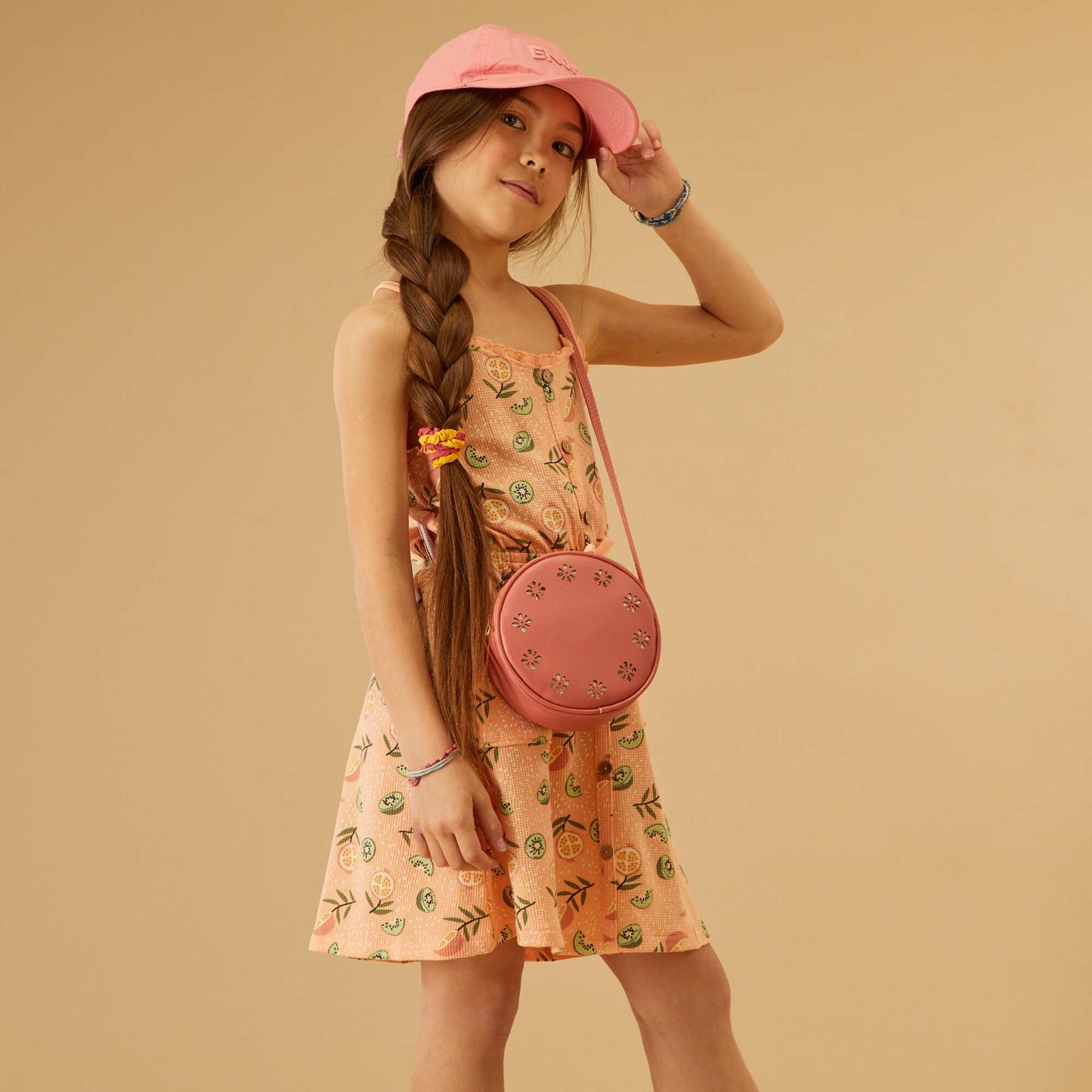 Waffle-knit dress PINK