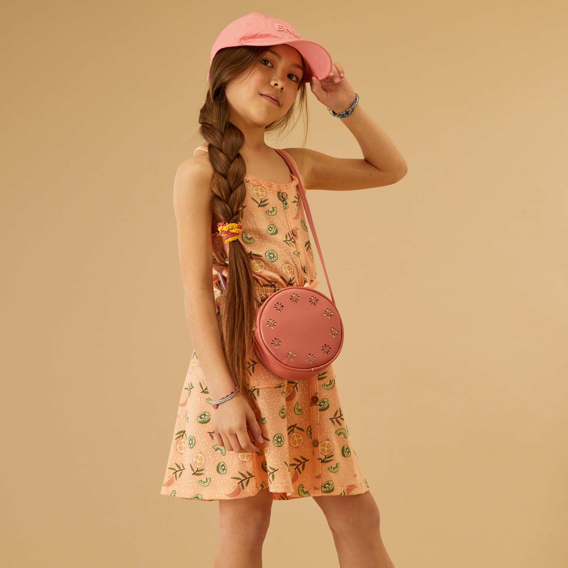 Waffle-knit dress PINK