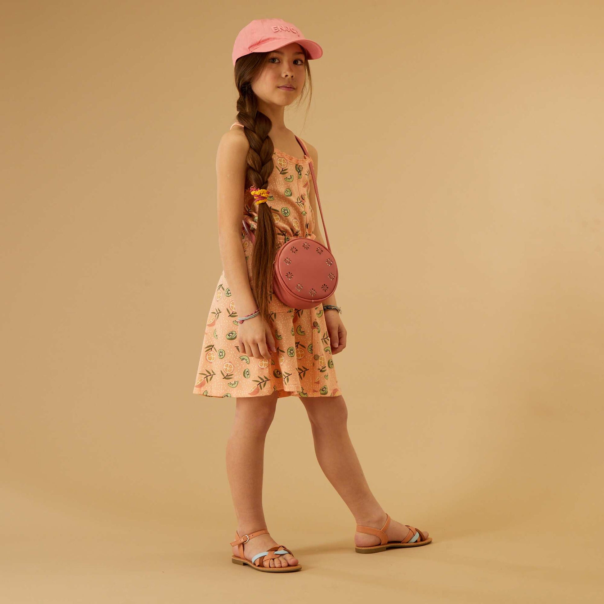 Waffle-knit dress PINK