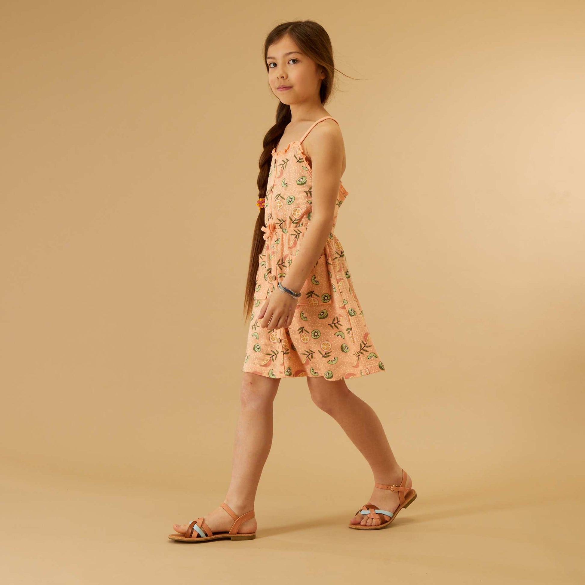 Waffle-knit dress PINK