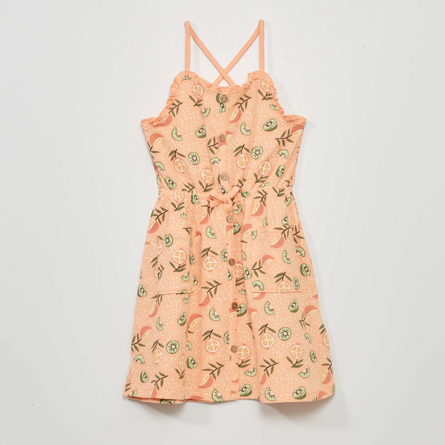 Waffle-knit dress PINK