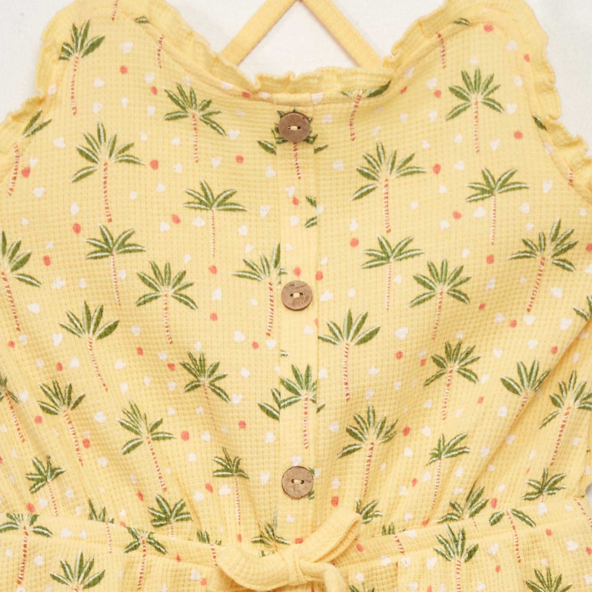 Waffle-knit dress YELLOW