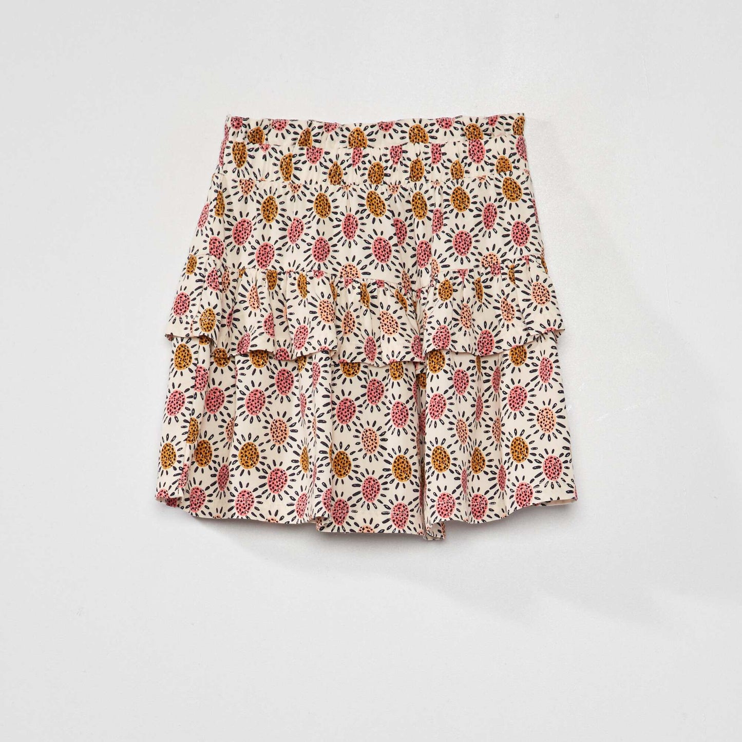 A-line skirt with ruffles WHITE