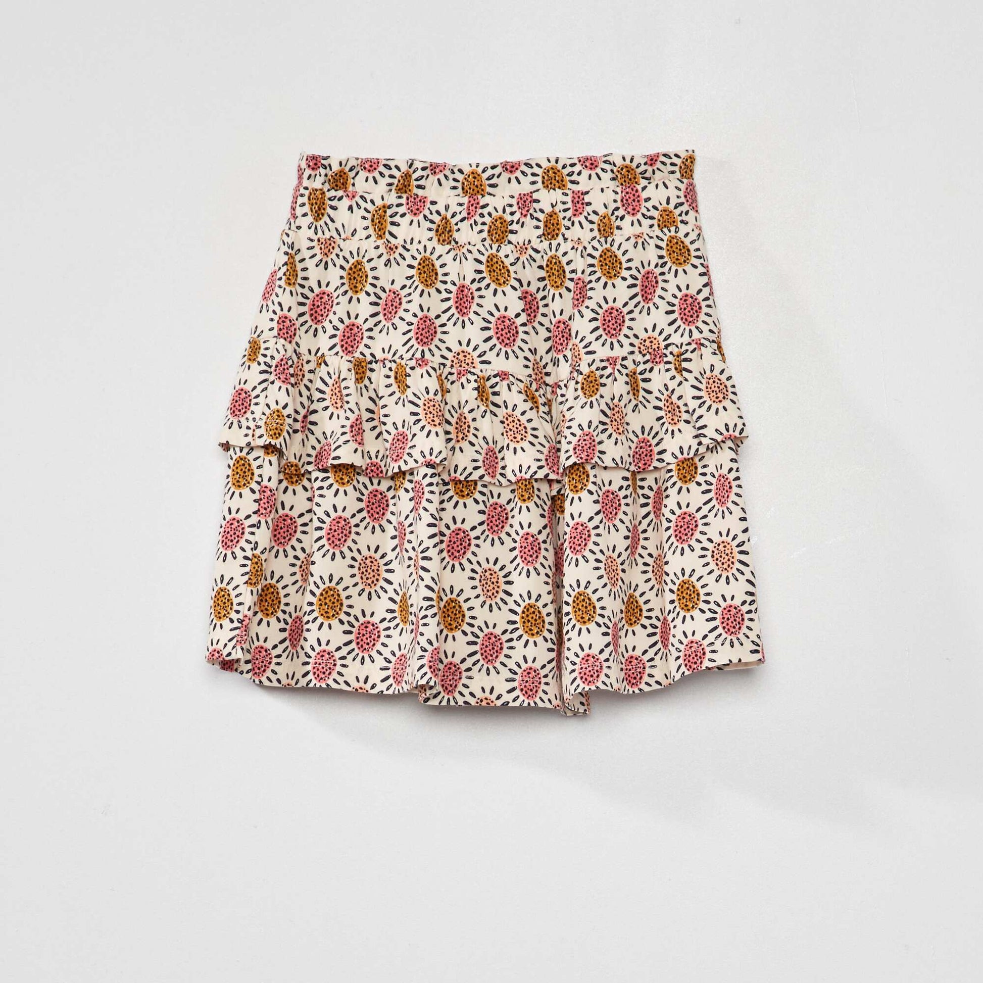 A-line skirt with ruffles WHITE