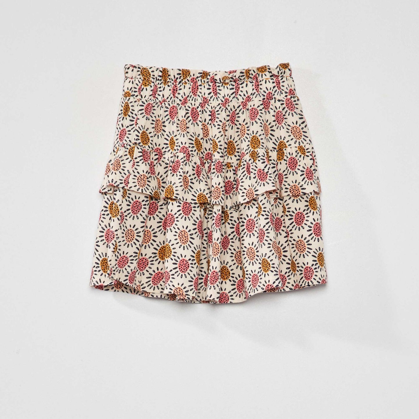 A-line skirt with ruffles WHITE