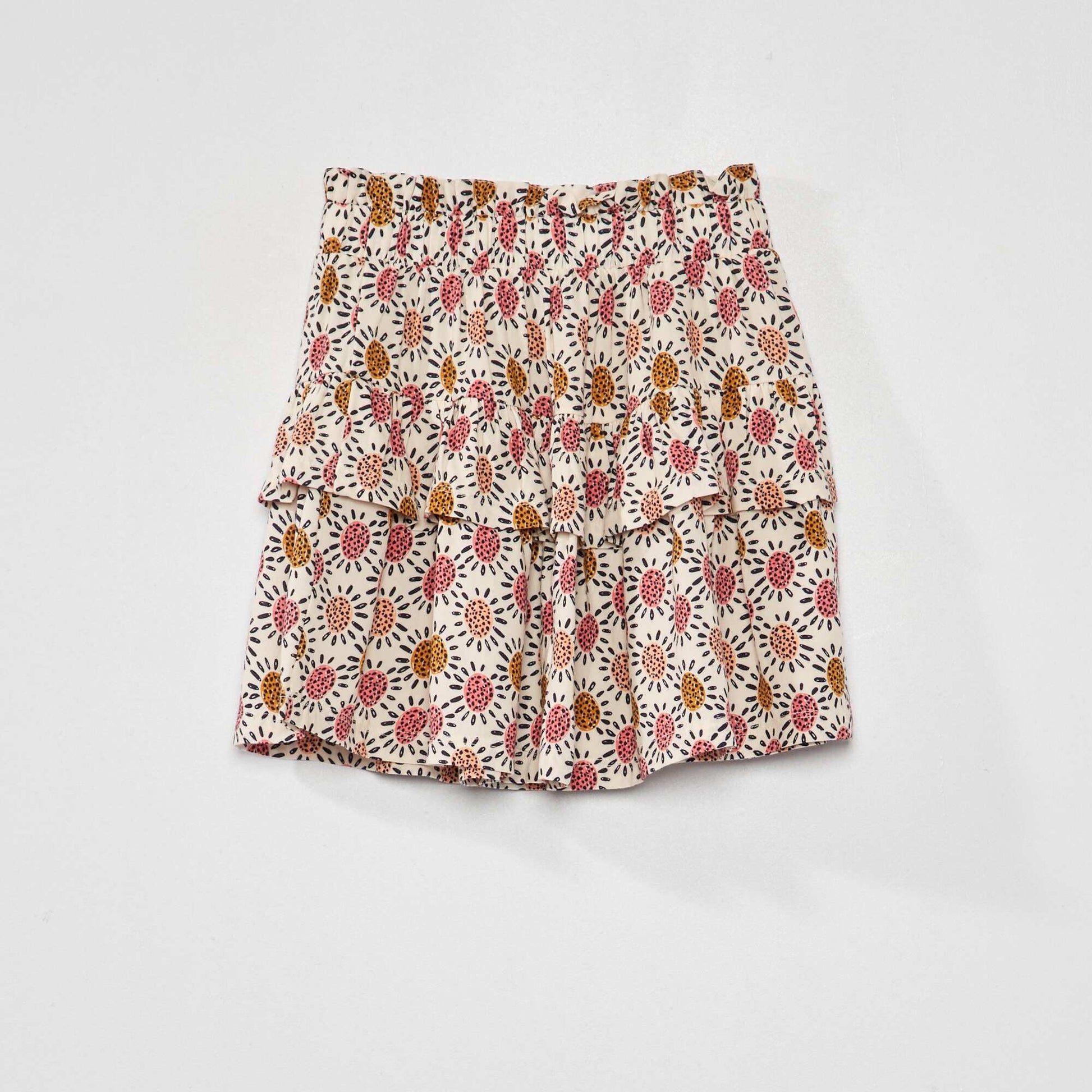 A-line skirt with ruffles WHITE
