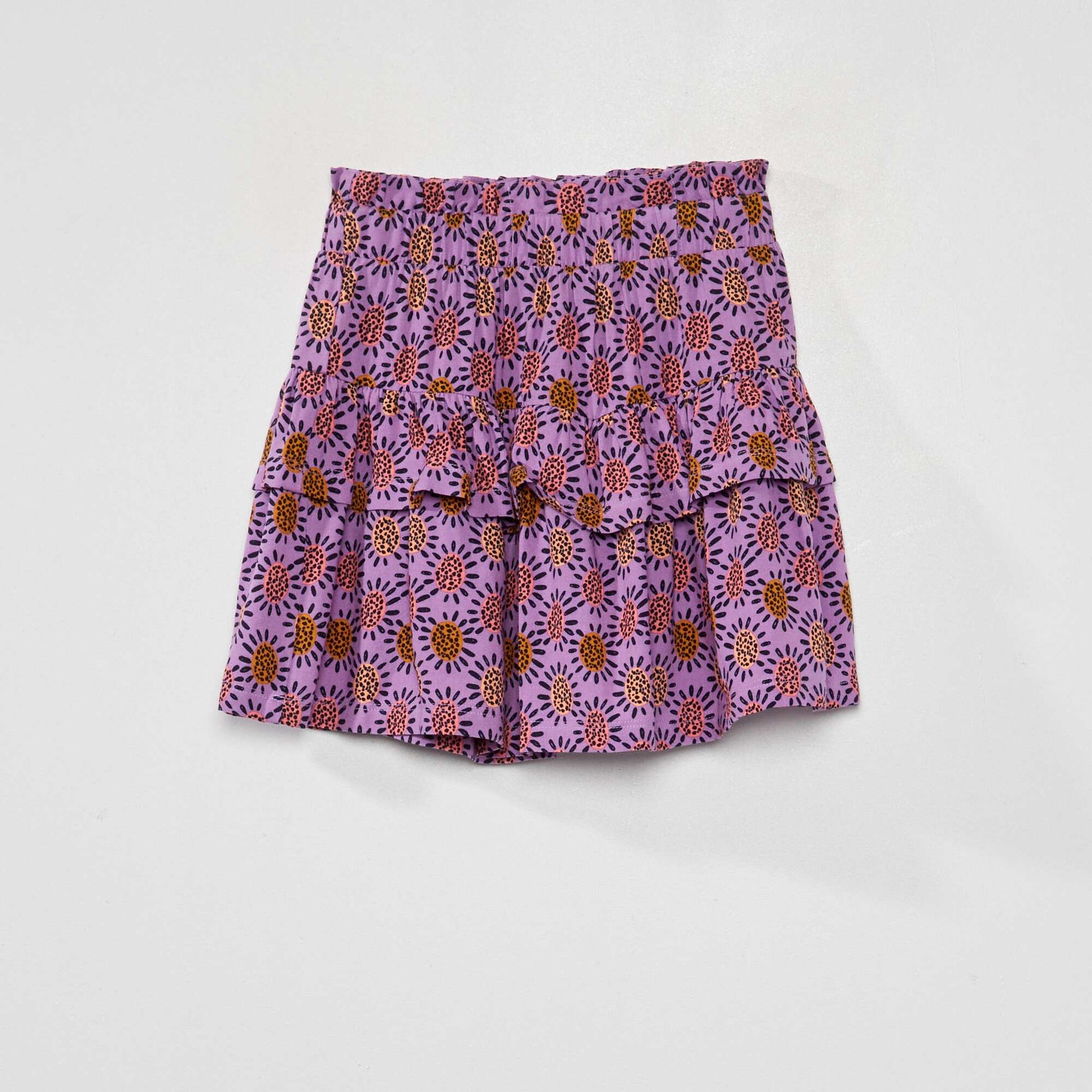 A-line skirt with ruffles PURPLE