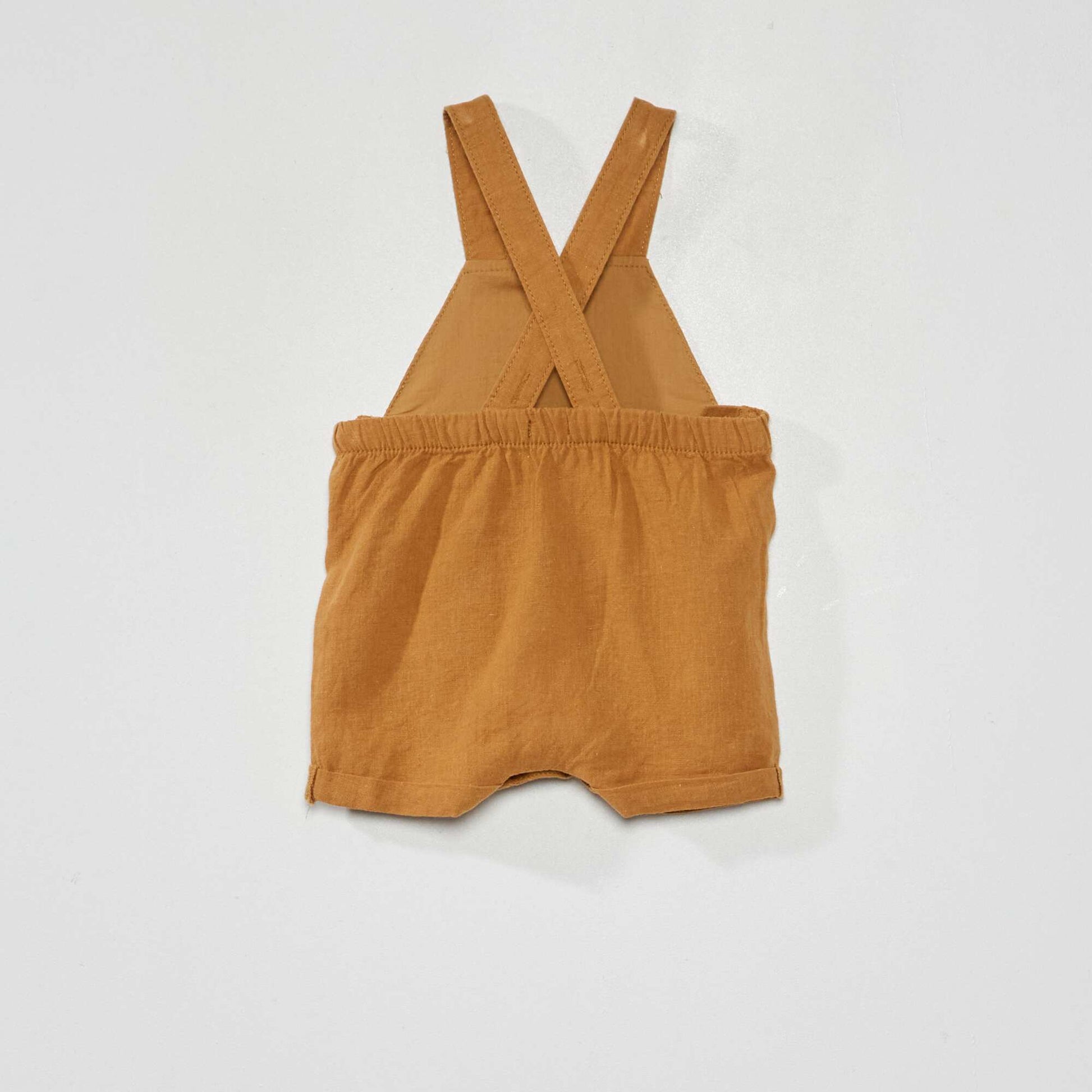 Linen dungarees BROWN