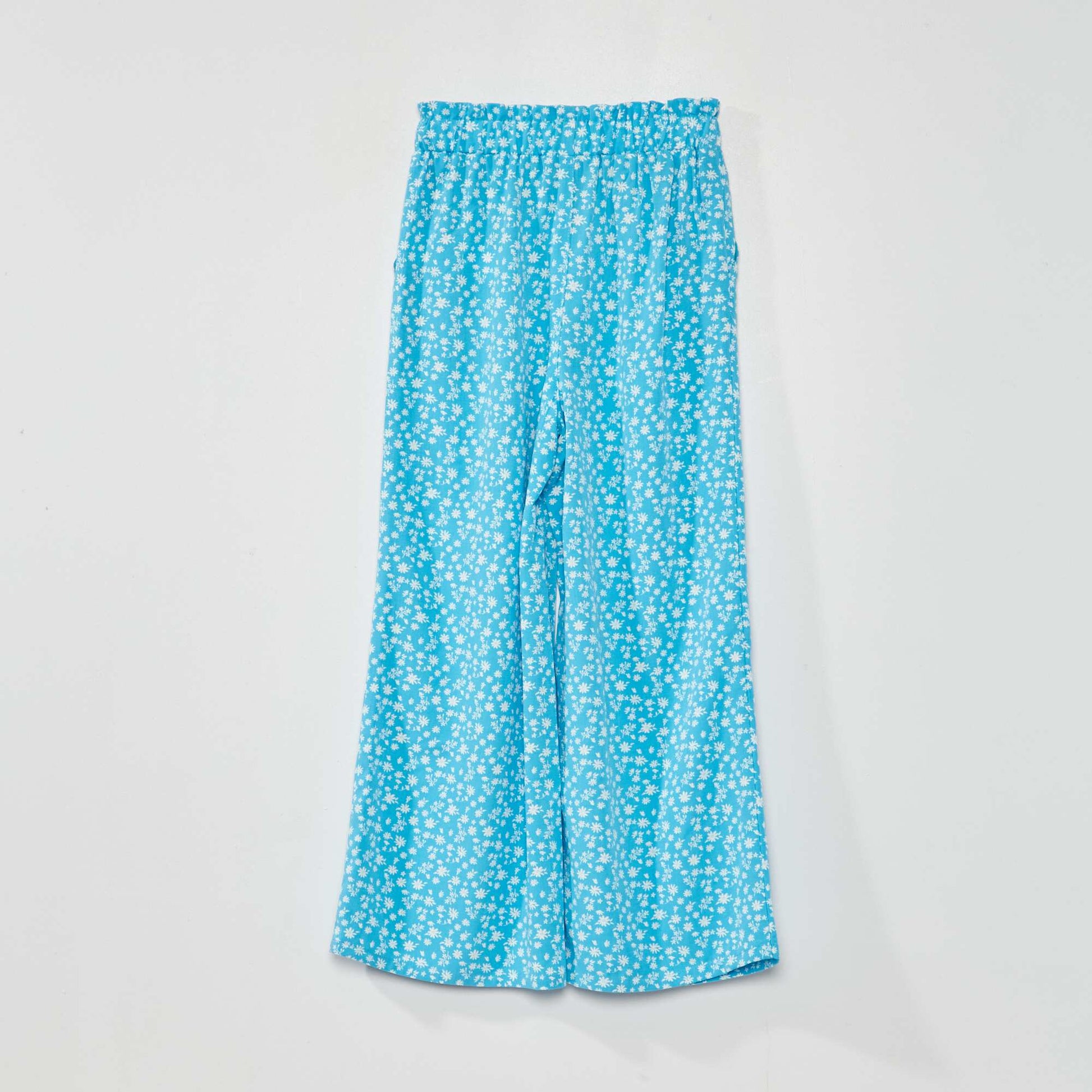 Patterned wide-leg trousers BLUE