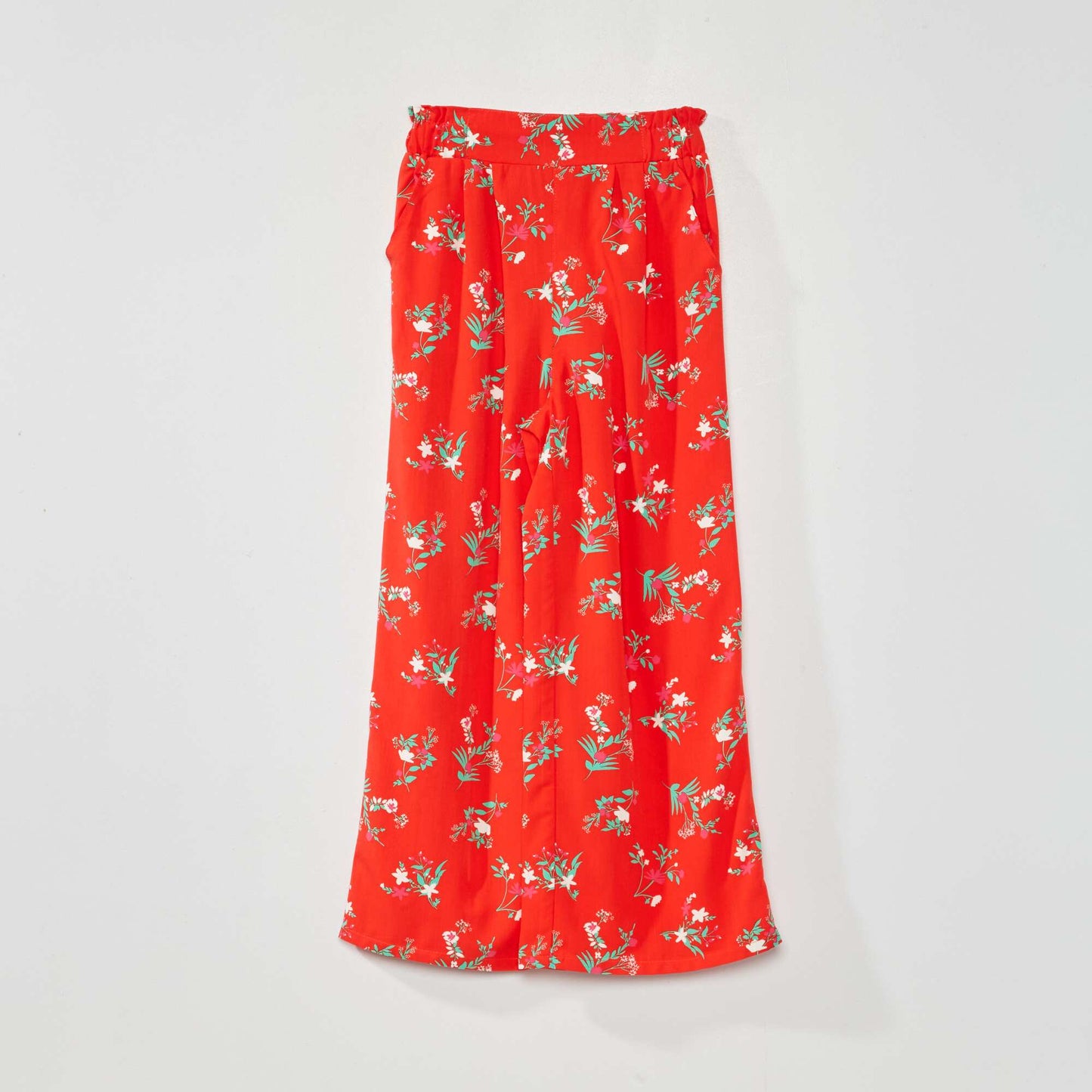 Patterned wide-leg trousers GREEN