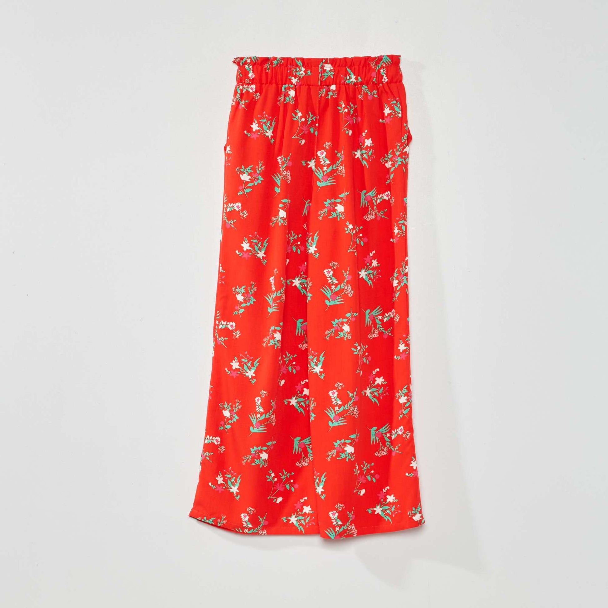 Patterned wide-leg trousers GREEN