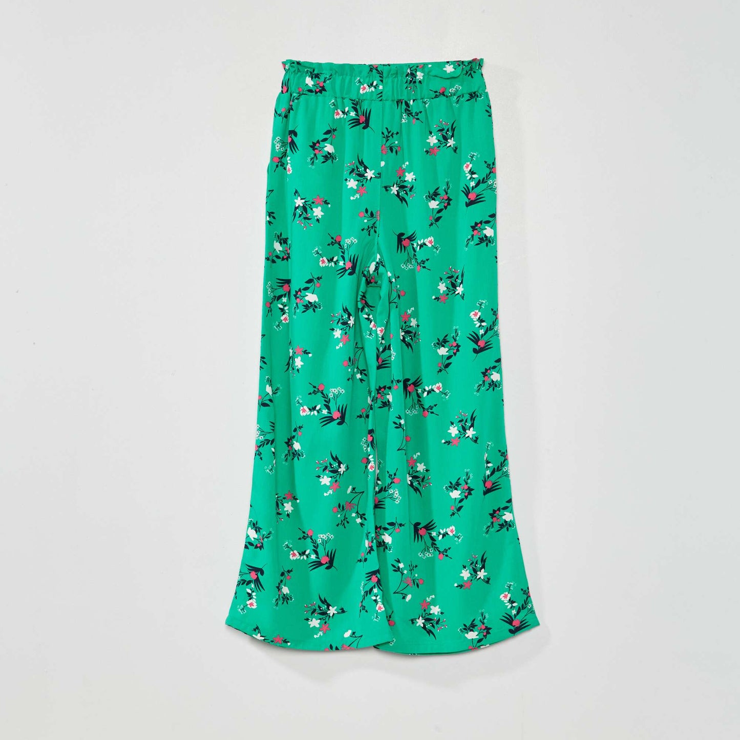 Patterned wide-leg trousers GREEN