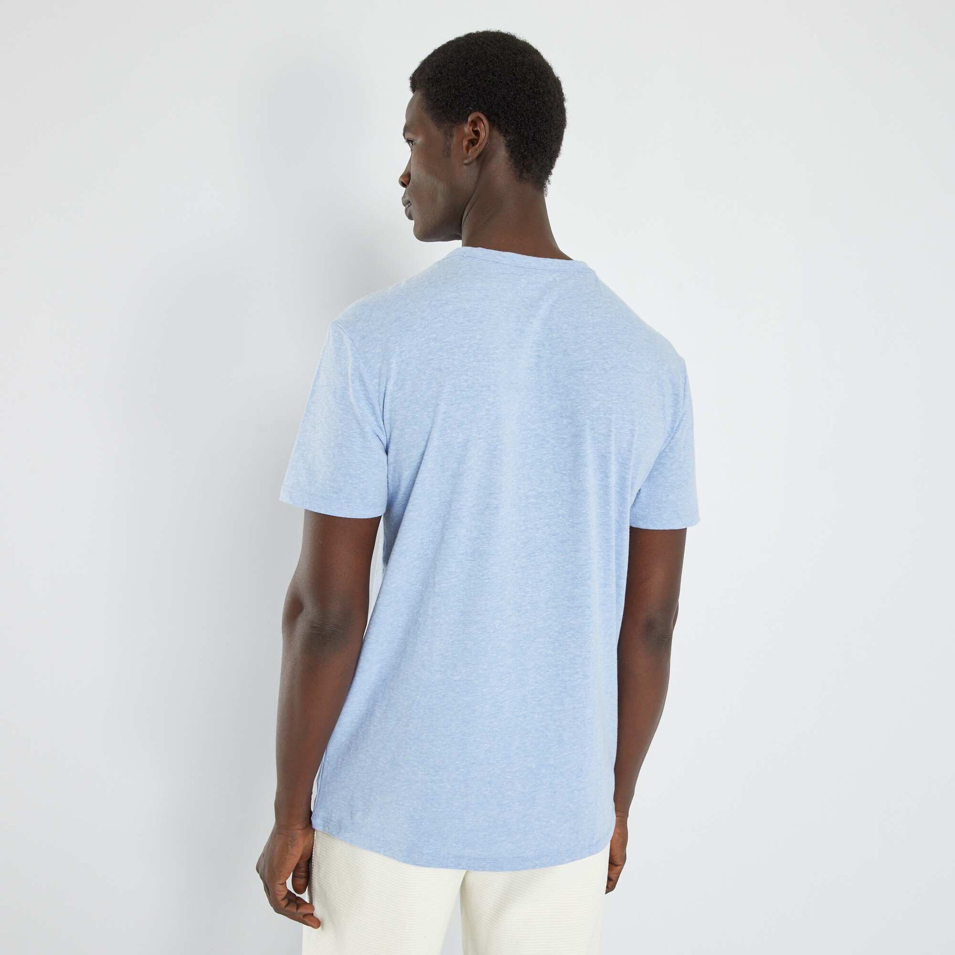 Marl-effect T-shirt BLUE