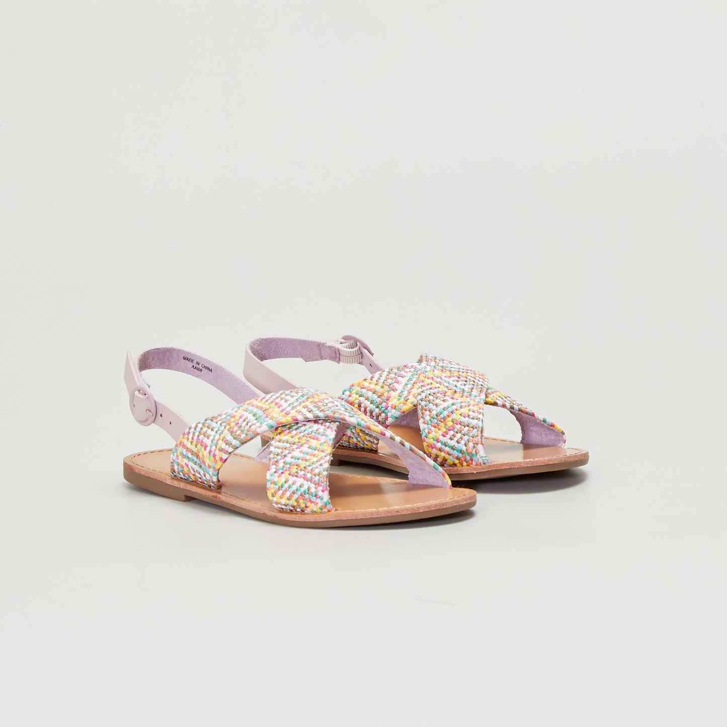 Flat sandals with crossover straps PURPLE