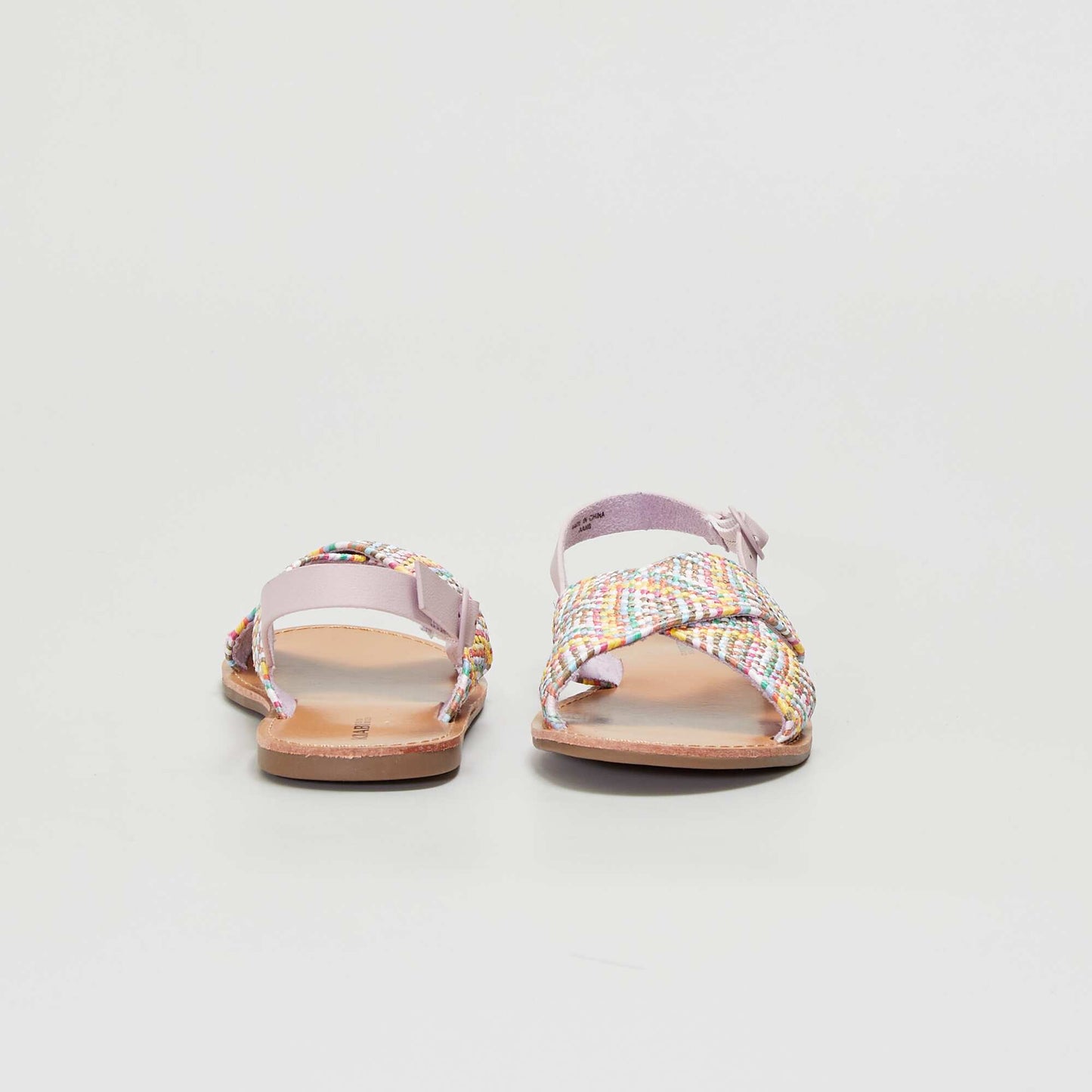 Flat sandals with crossover straps PURPLE