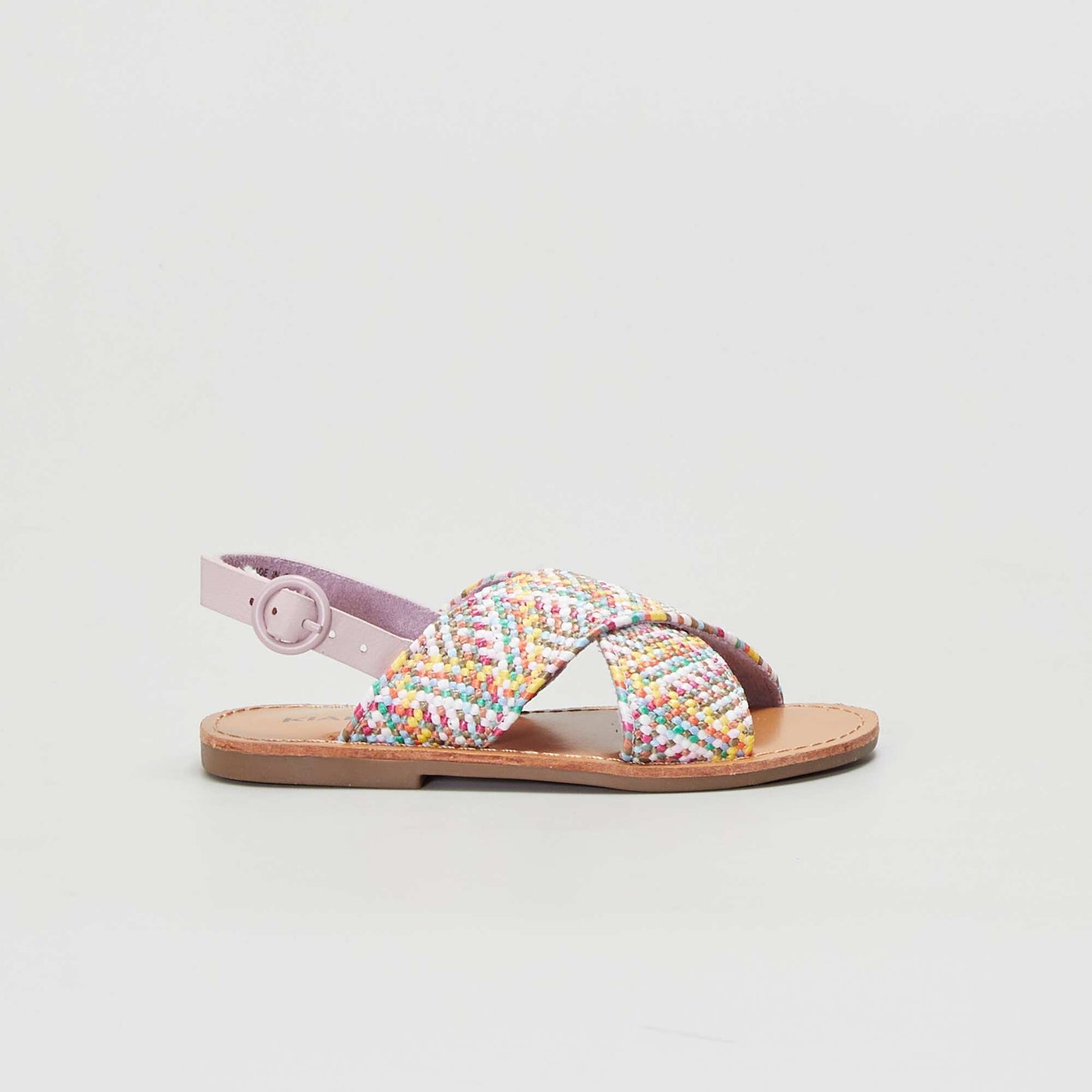 Flat sandals with crossover straps YELLOW