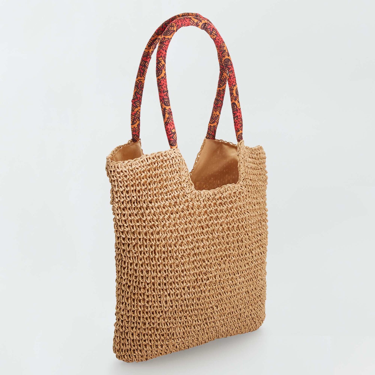 Holdall-style straw bag BEIGE