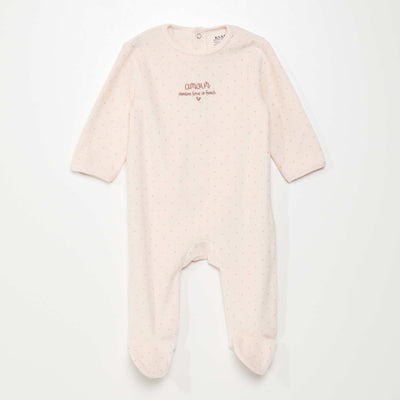 Velour sleepsuit PINK