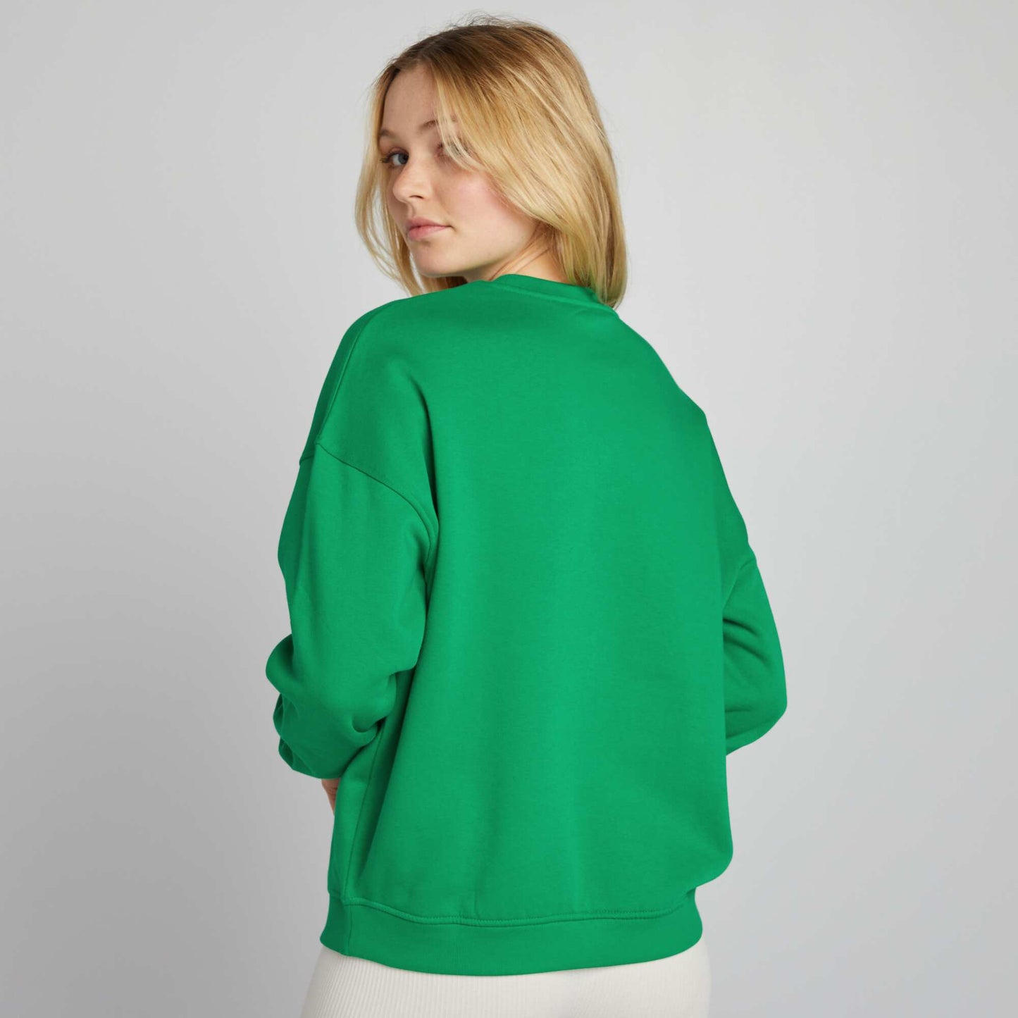 Plain sweatshirt fabric sweater garden green