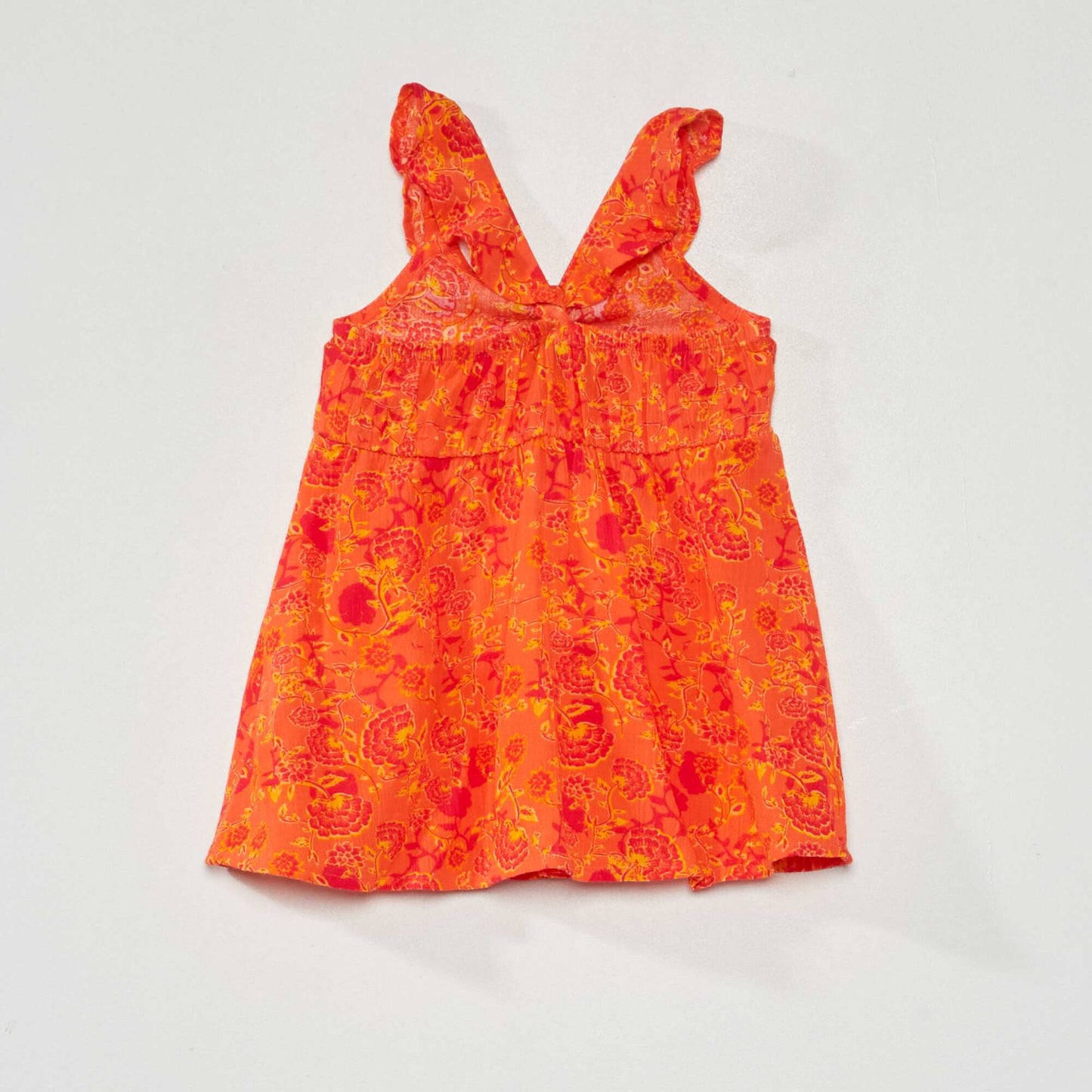 Crêpe dress with narrow straps ORANGE