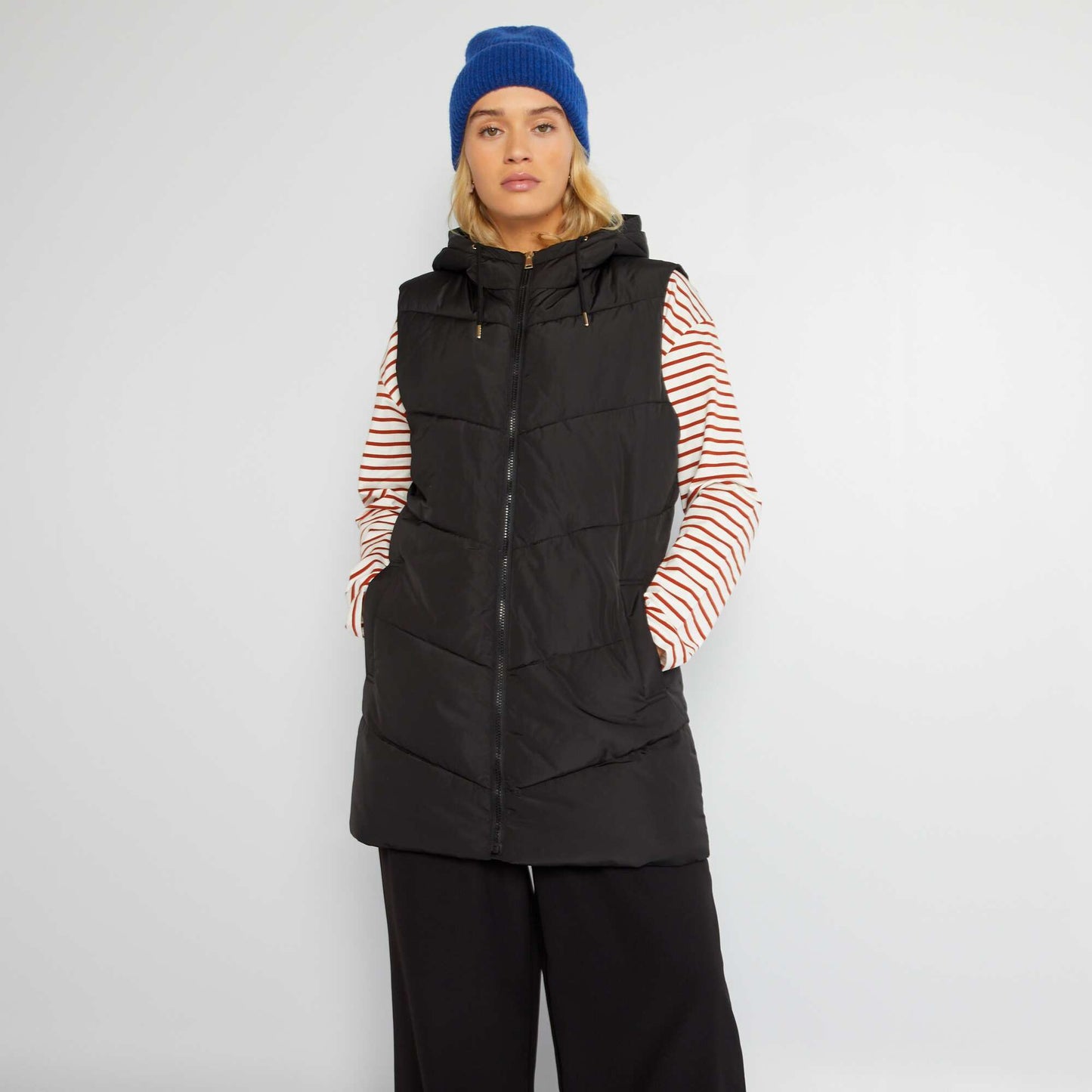 Longline bodywarmer Black