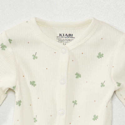 بدلة نوم مضلعة - للجنسين أبيض للجنسين