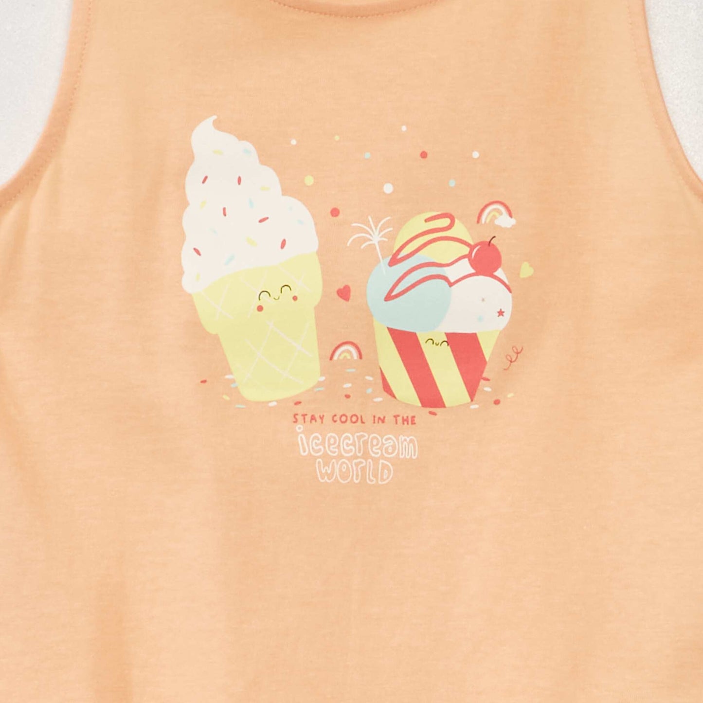 Ice cream print vest top PINK