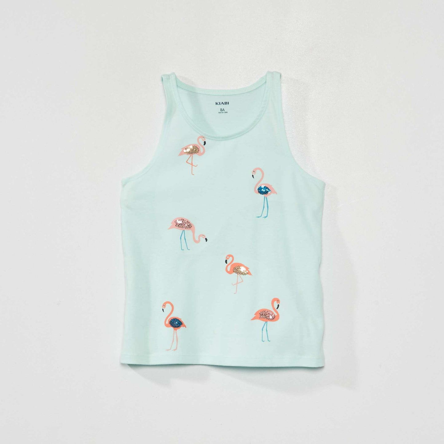 Jersey vest top with cute patterns BLUE