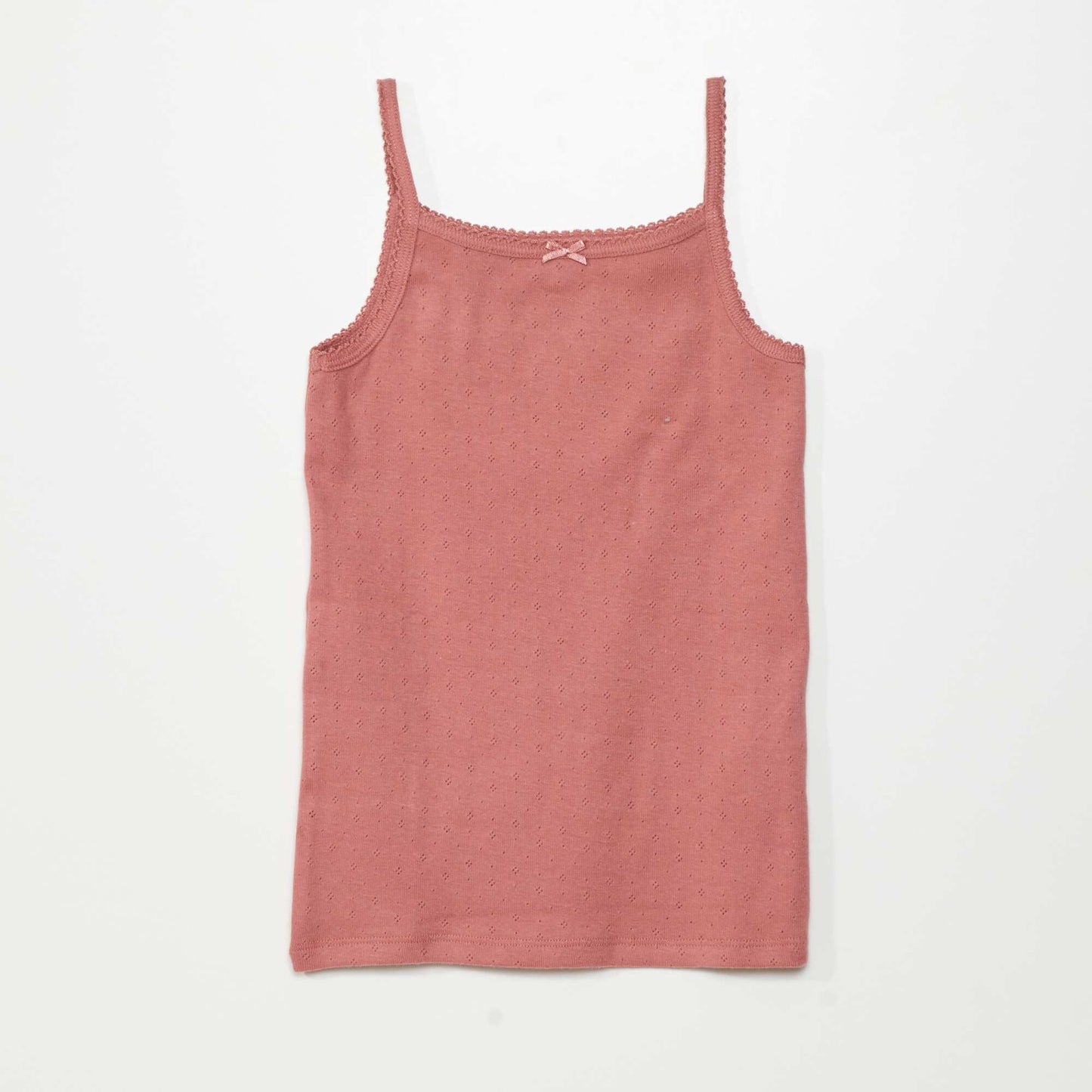 Pack of 3 pointelle knit vest tops EGG_PINK